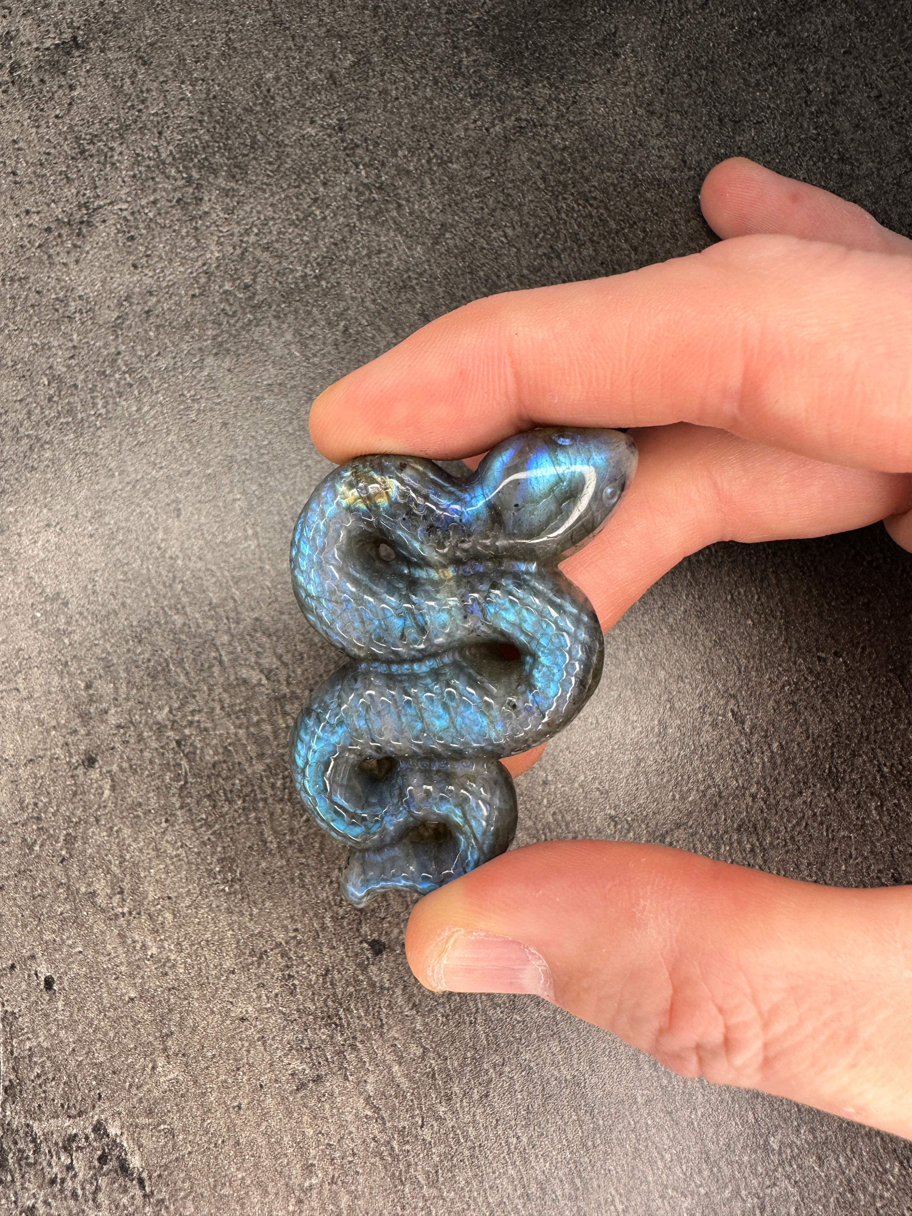 Labradorite - Snake carving