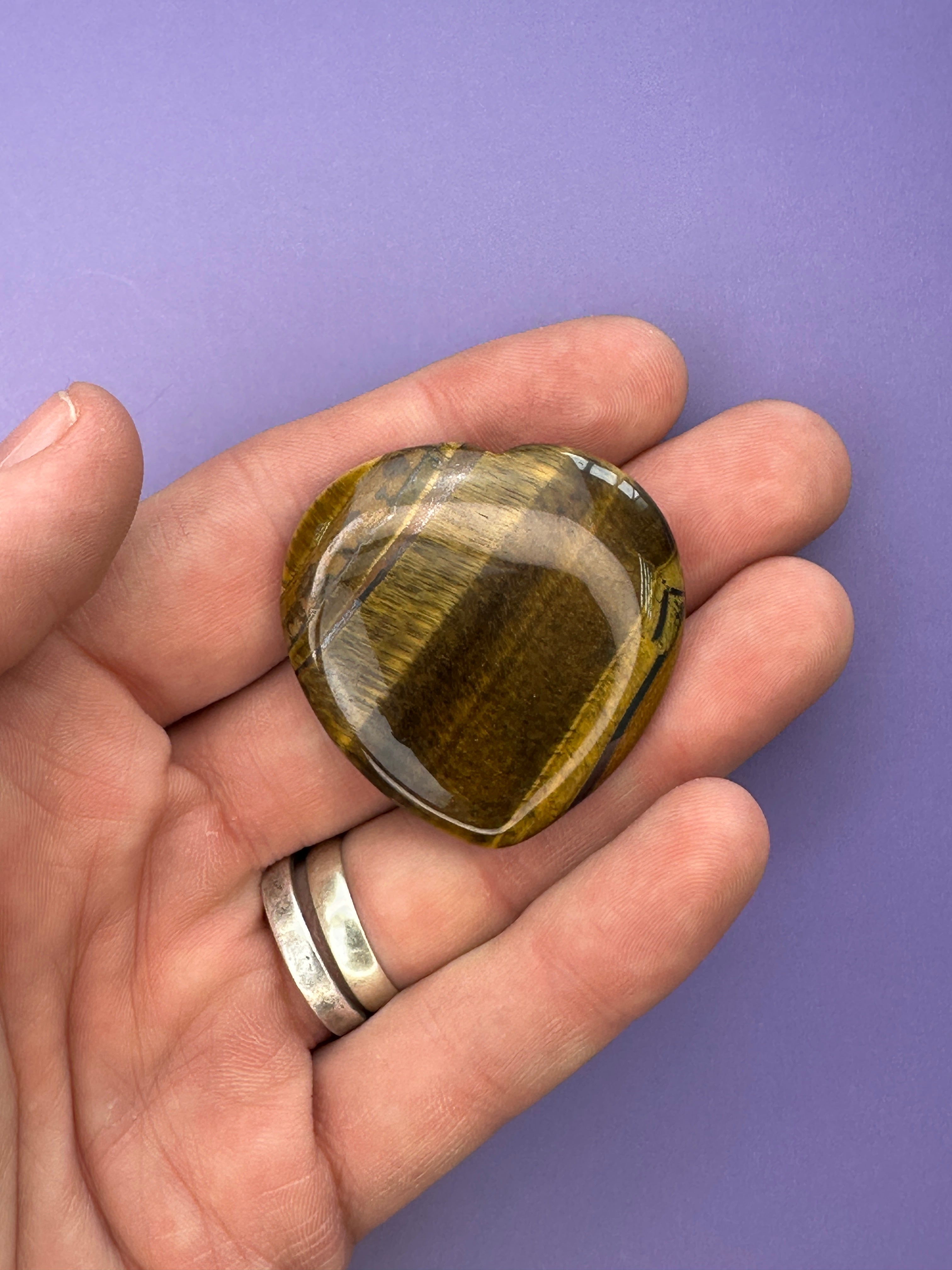 Tigers eye - Heart thumbstone