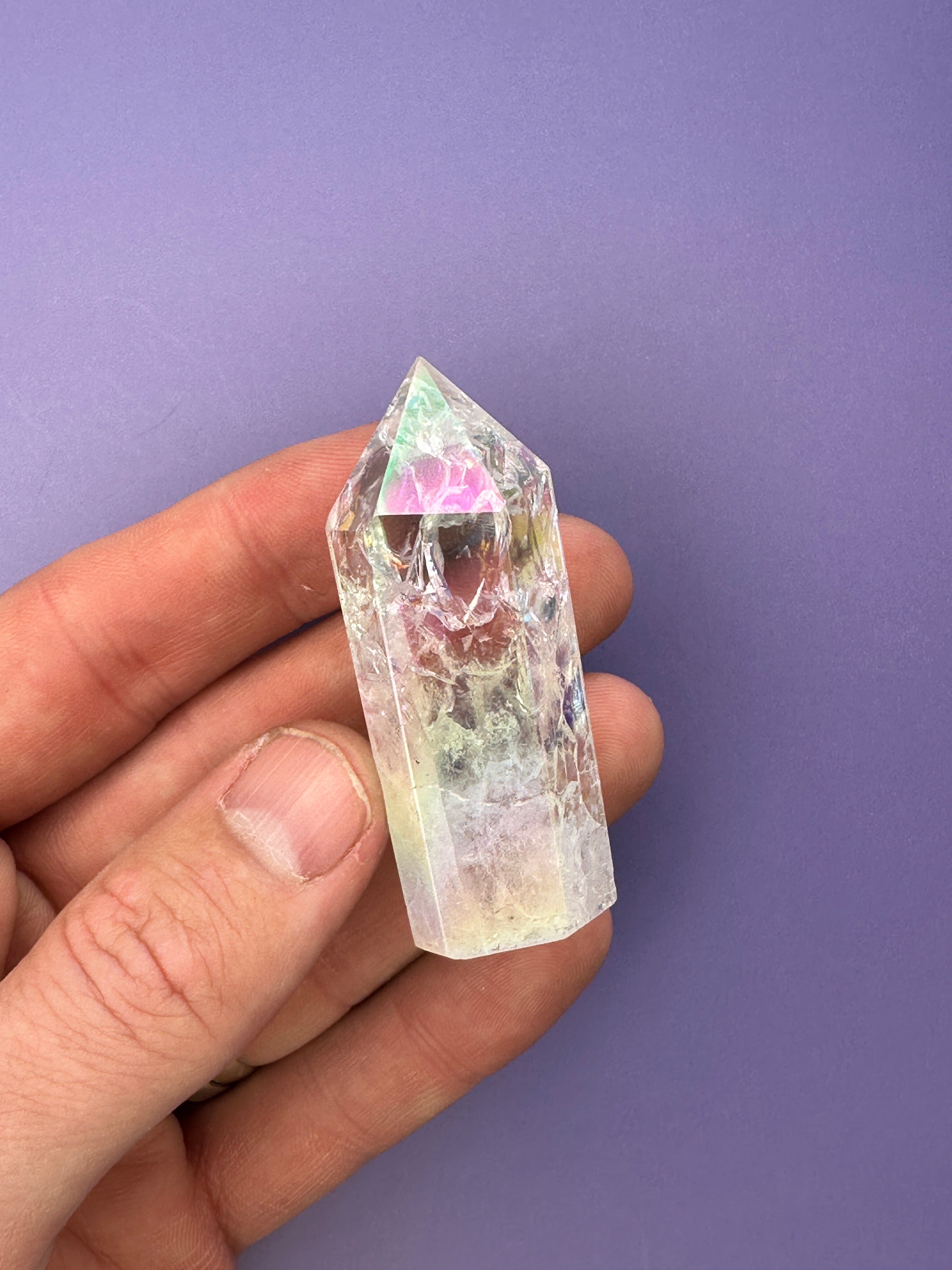 Aura crackle quartz - Small tower