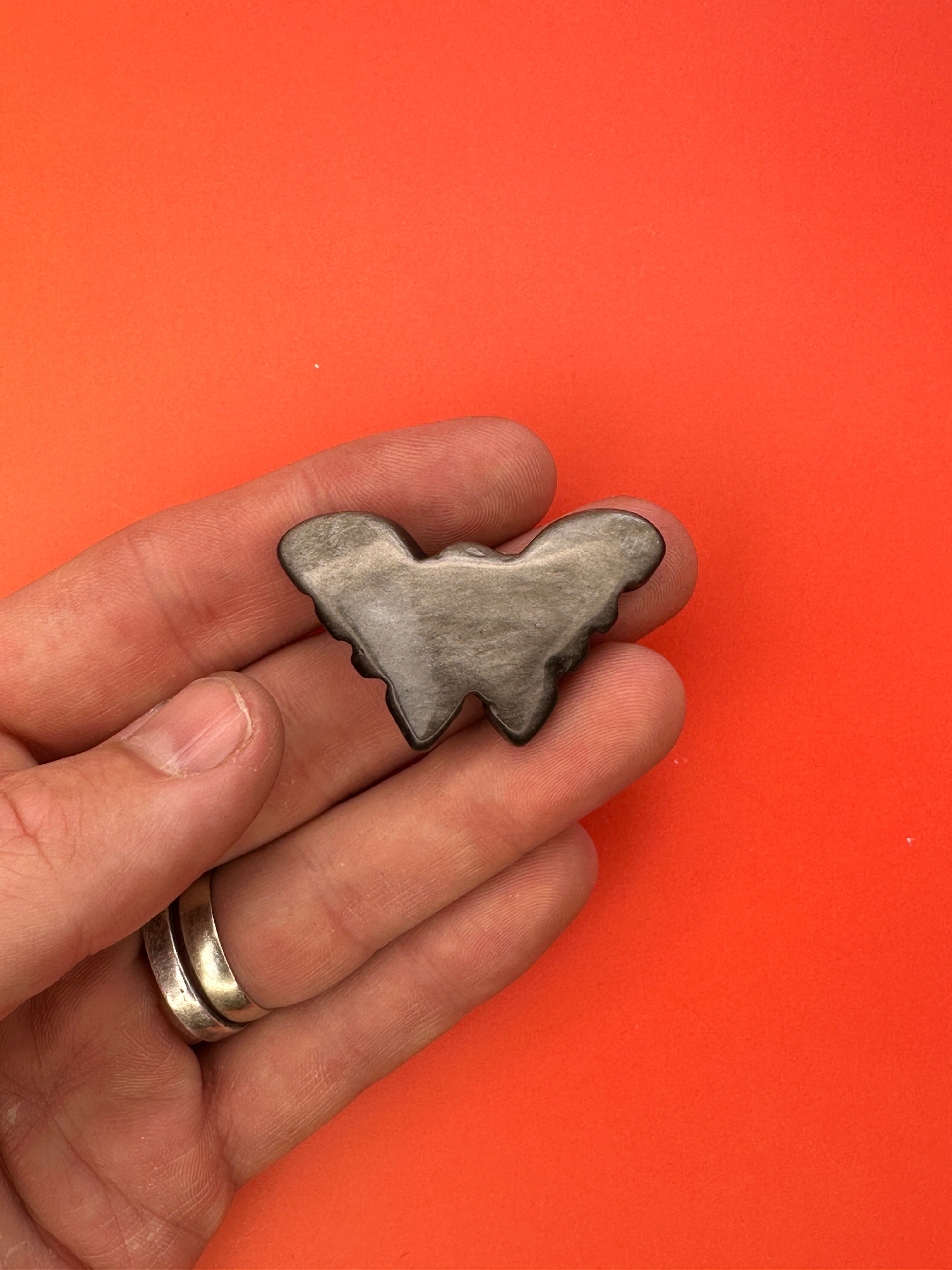 Silver sheen obsidian - Butterfly