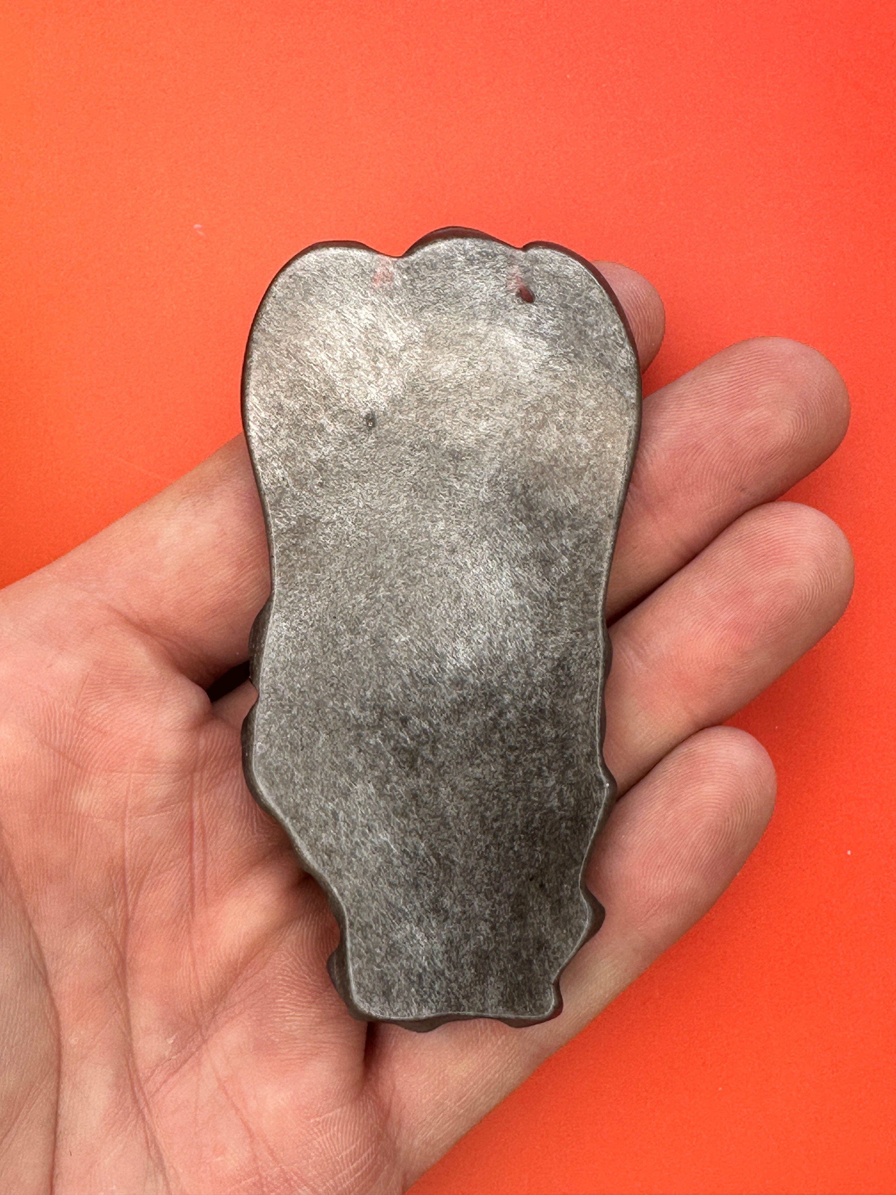 Silver sheen obsidian - Angel carving