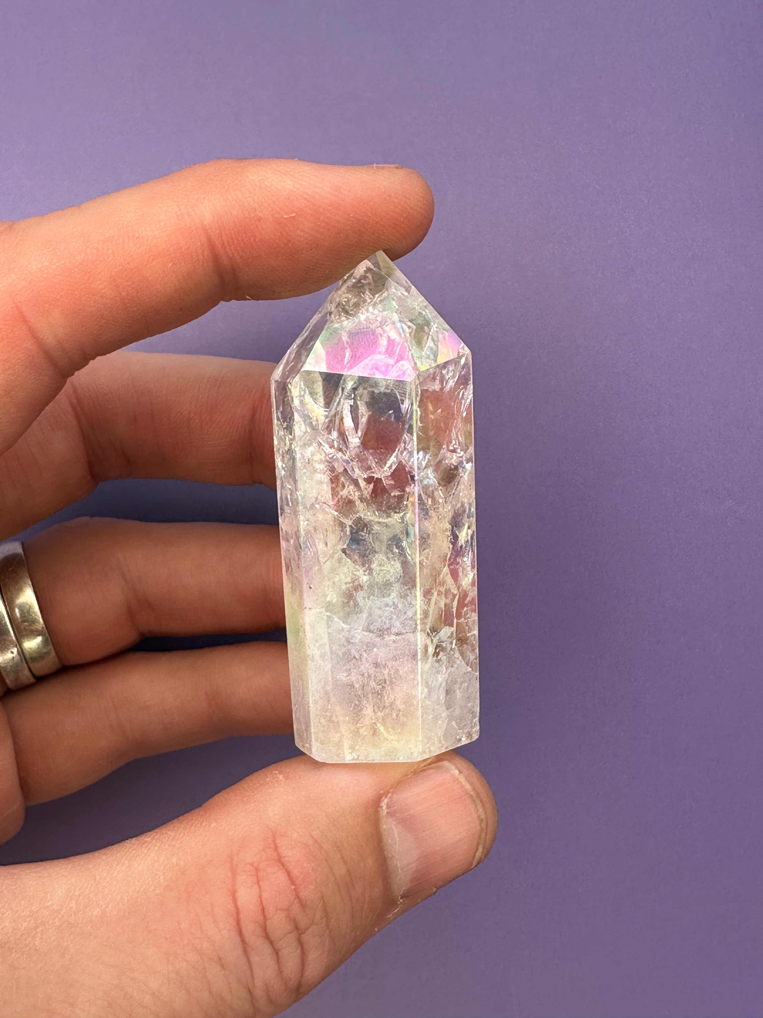 Aura crackle quartz - Small tower
