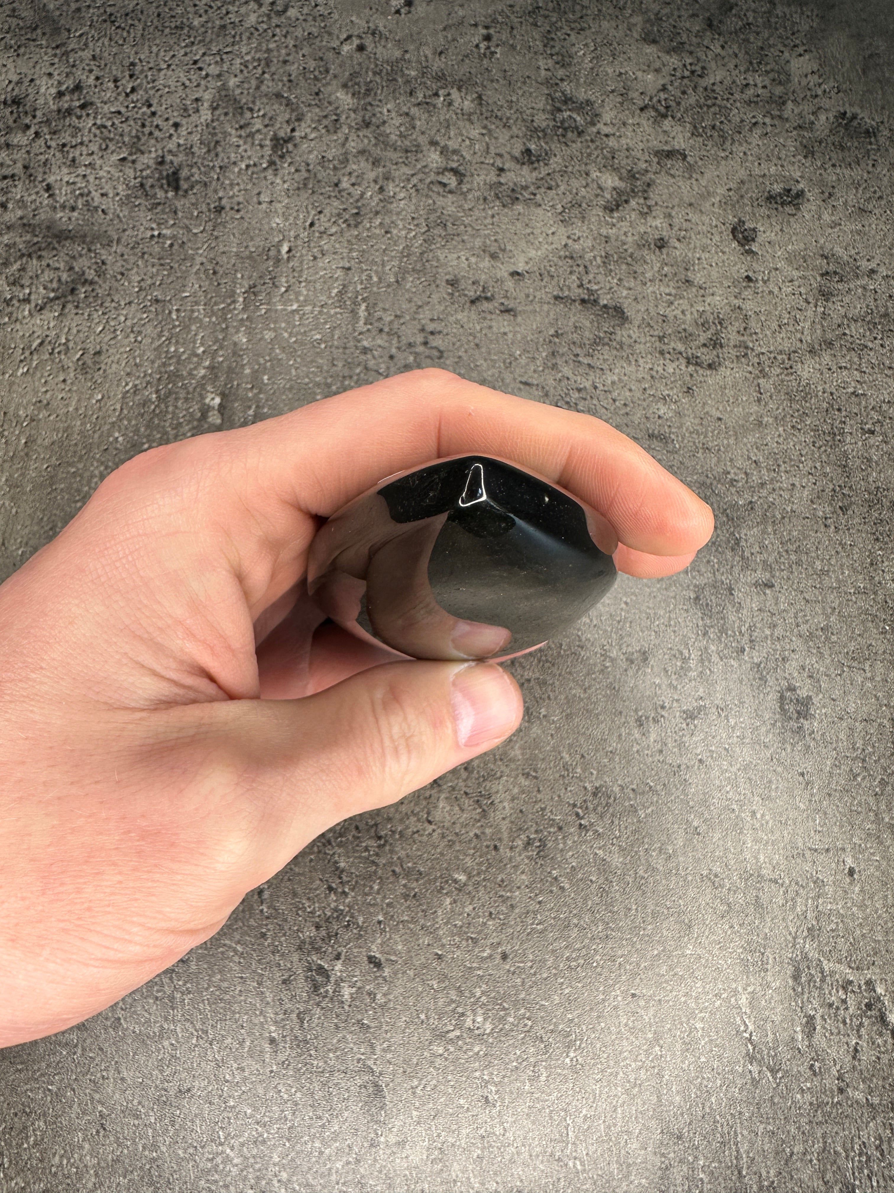 Silver sheen obsidian - Free standing teardrop