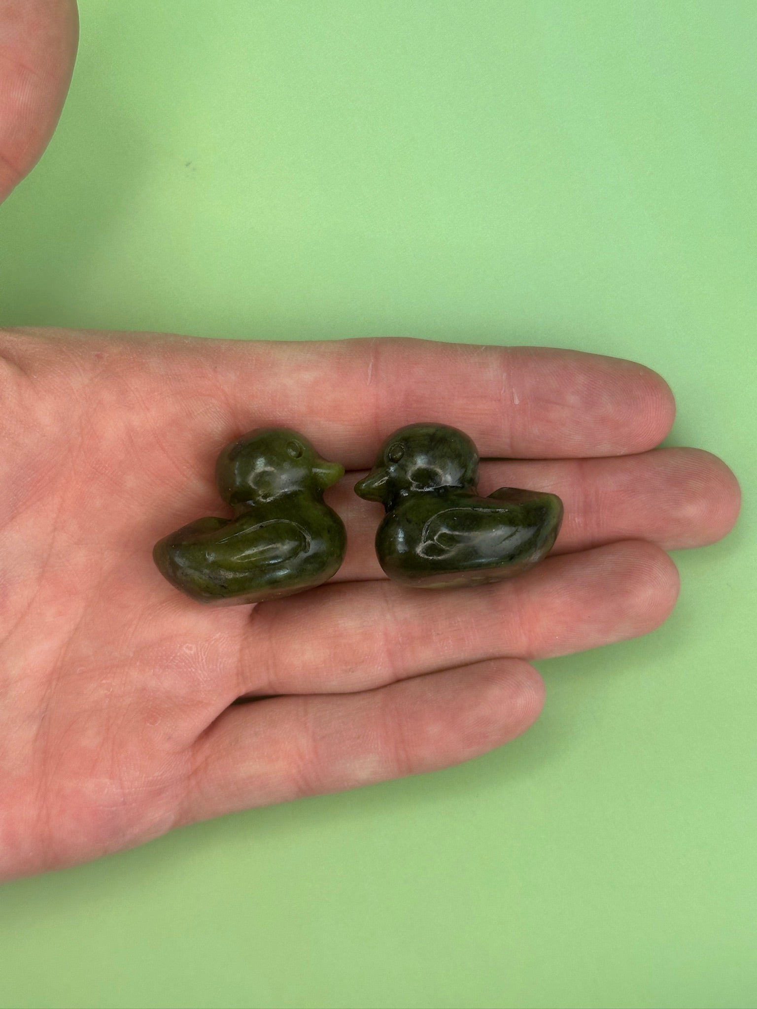 Jade - Pair of feng shui ducks