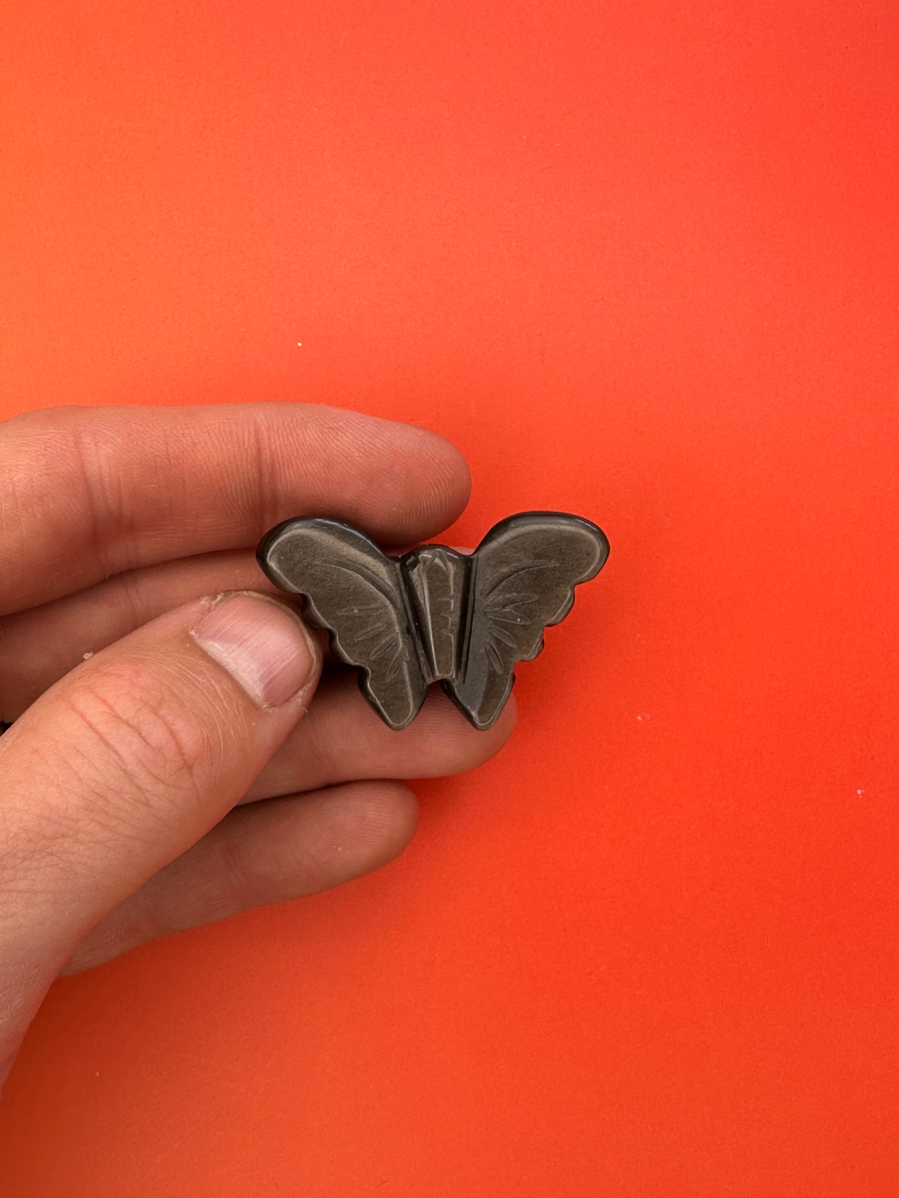 Silver sheen obsidian - Butterfly