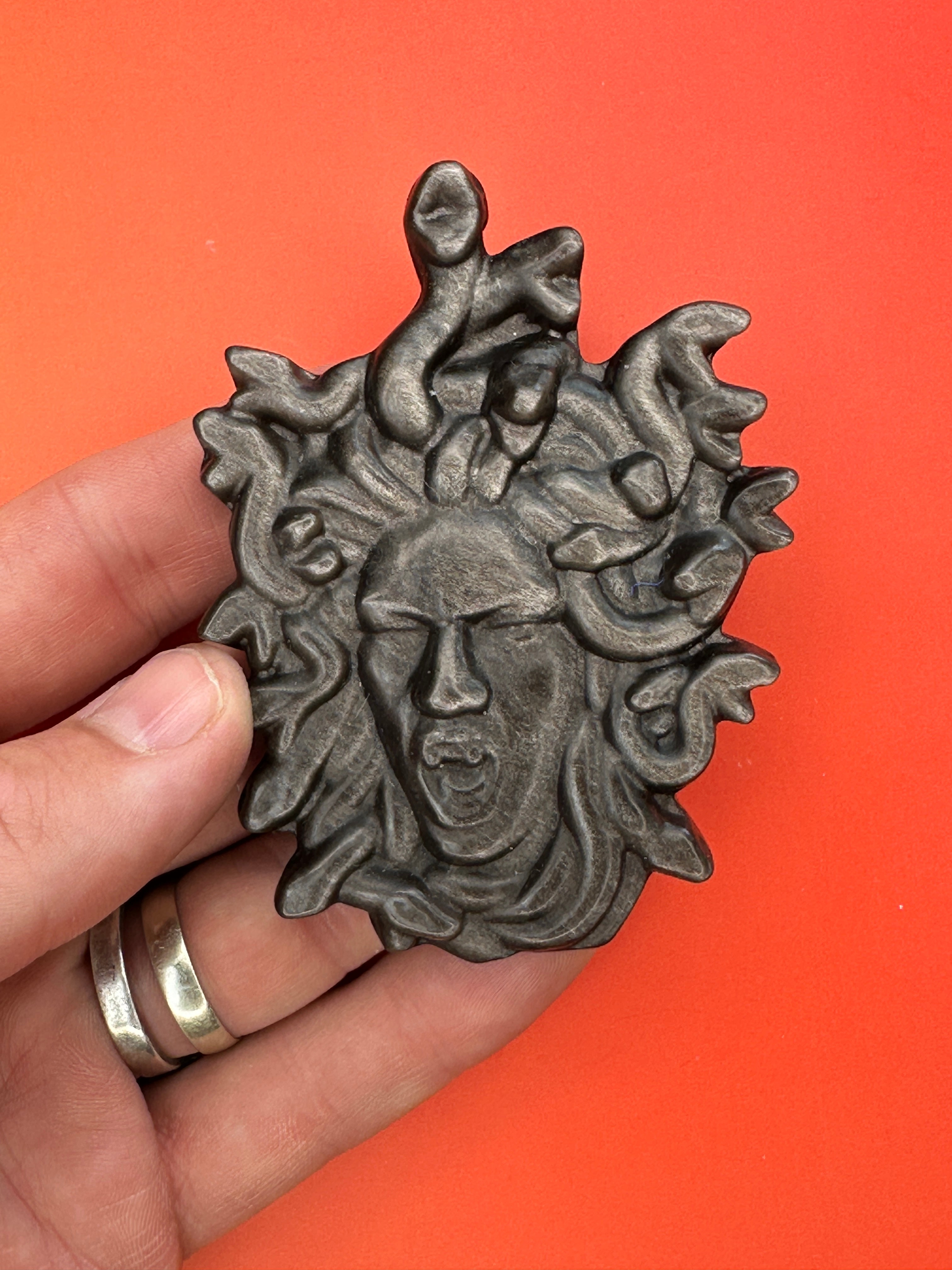 Silver sheen obsidian - Medusa head