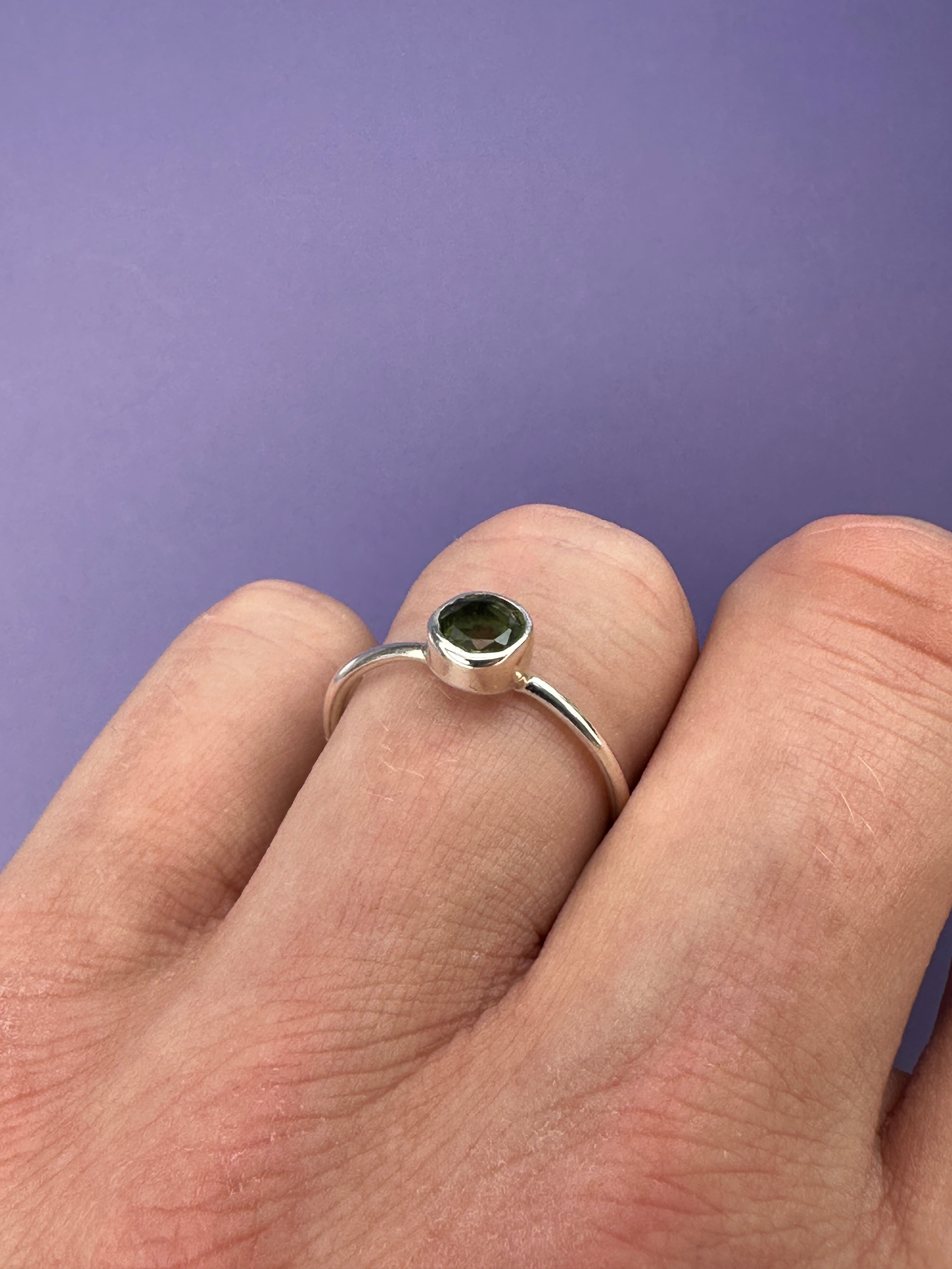 Moldavite - Faceted ring
