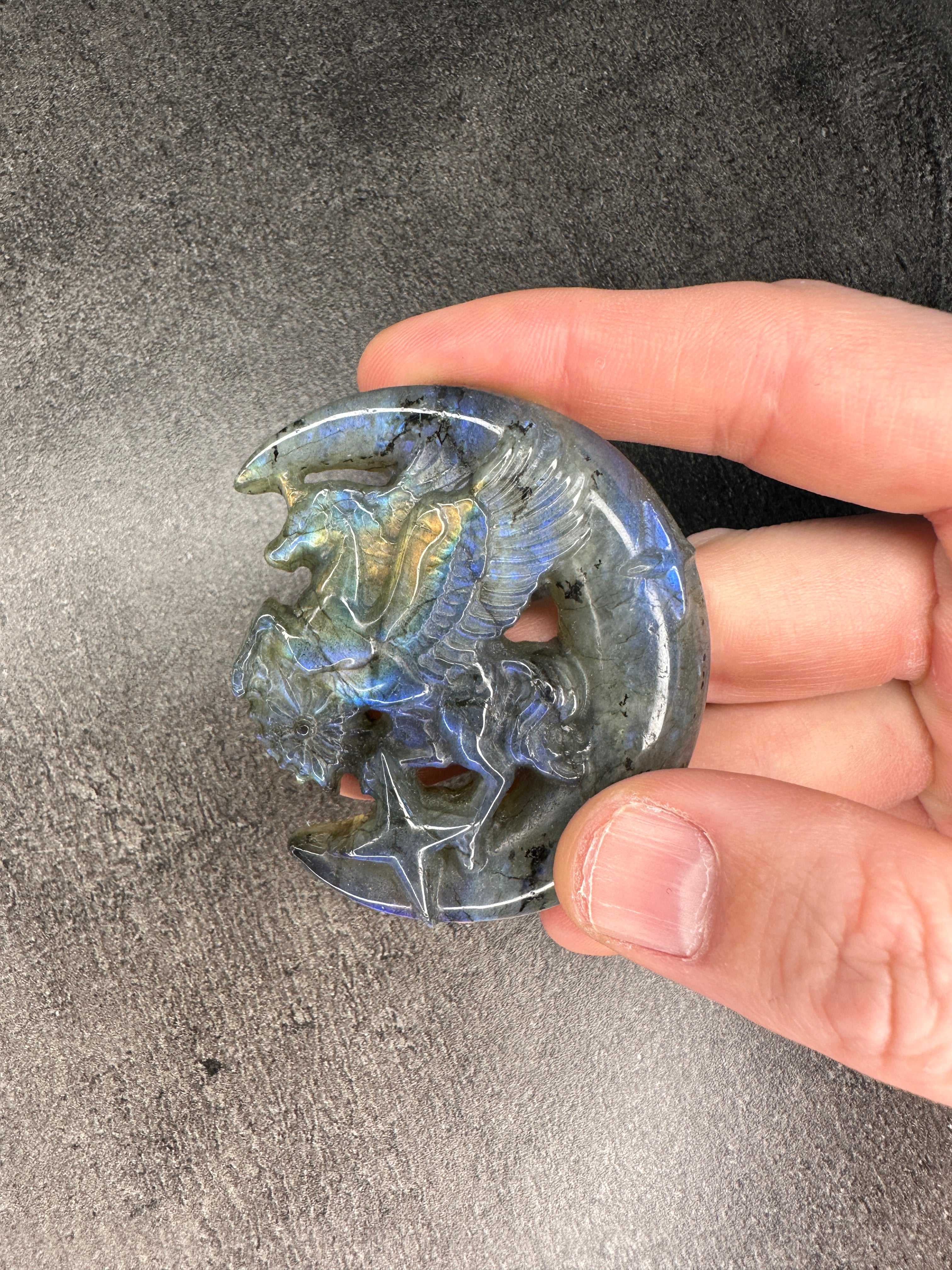 Labradorite - Pegasus moon carving