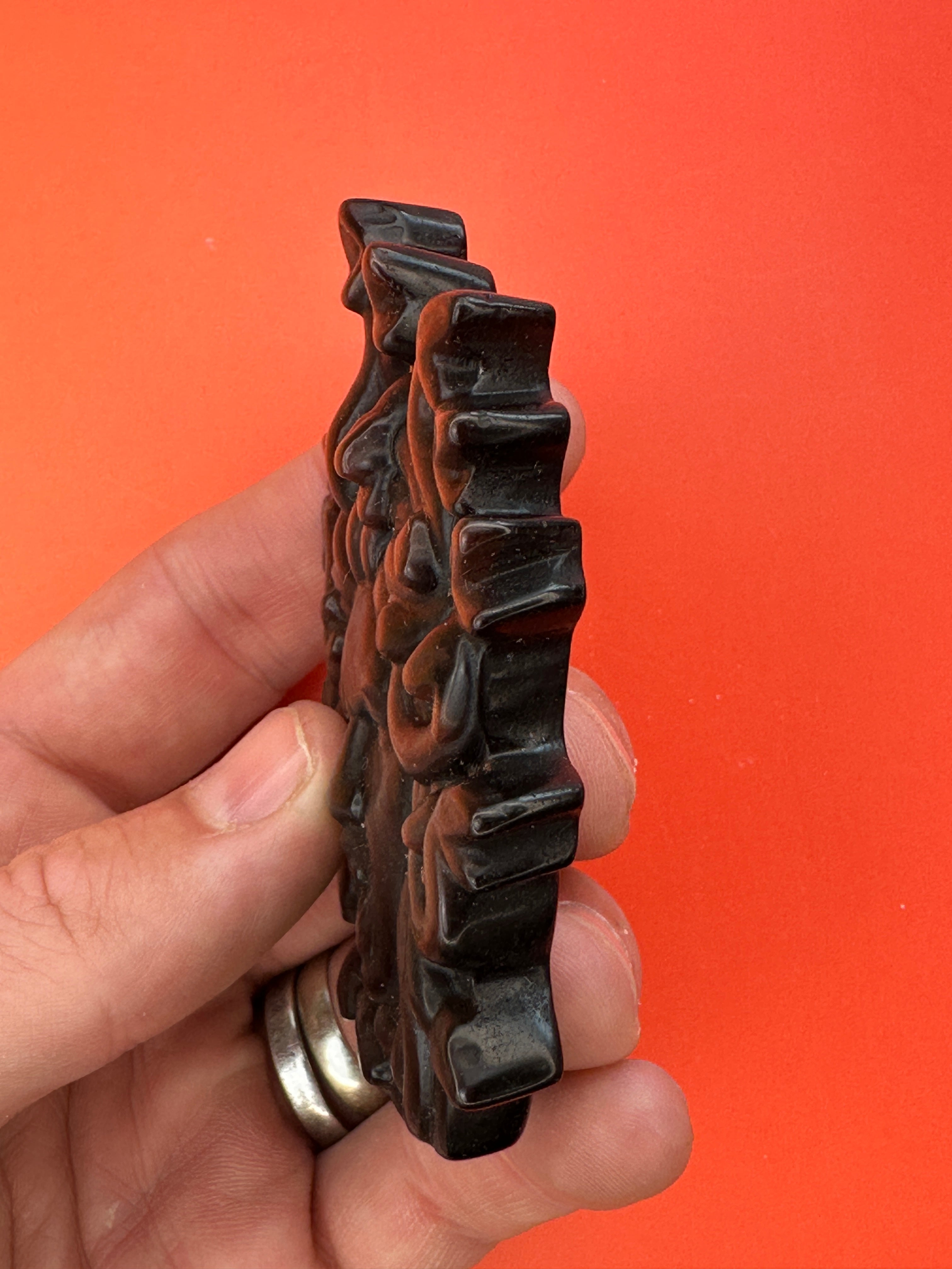 Silver sheen obsidian - Medusa head