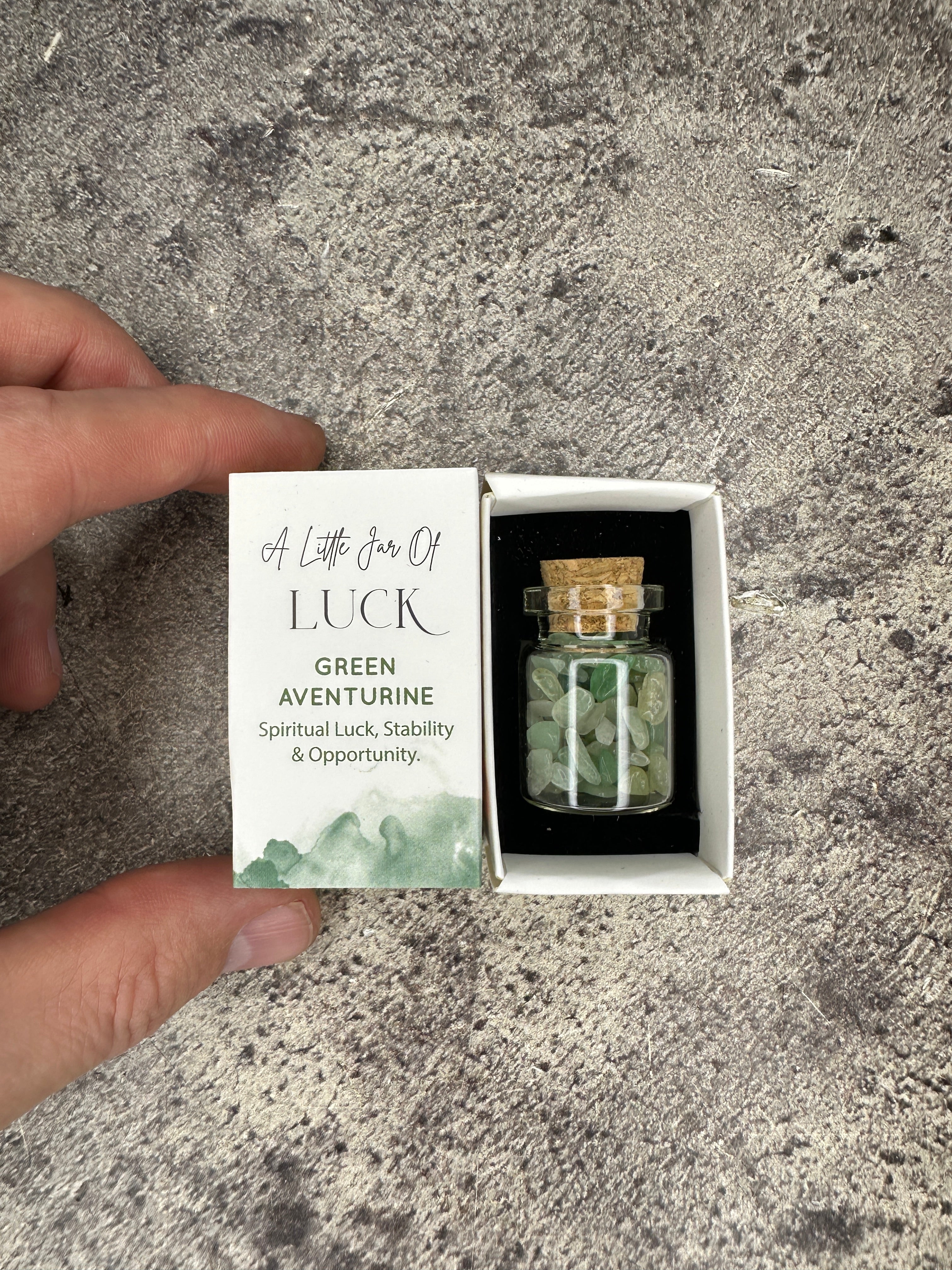 Green aventurine - Jar of luck crystal chips