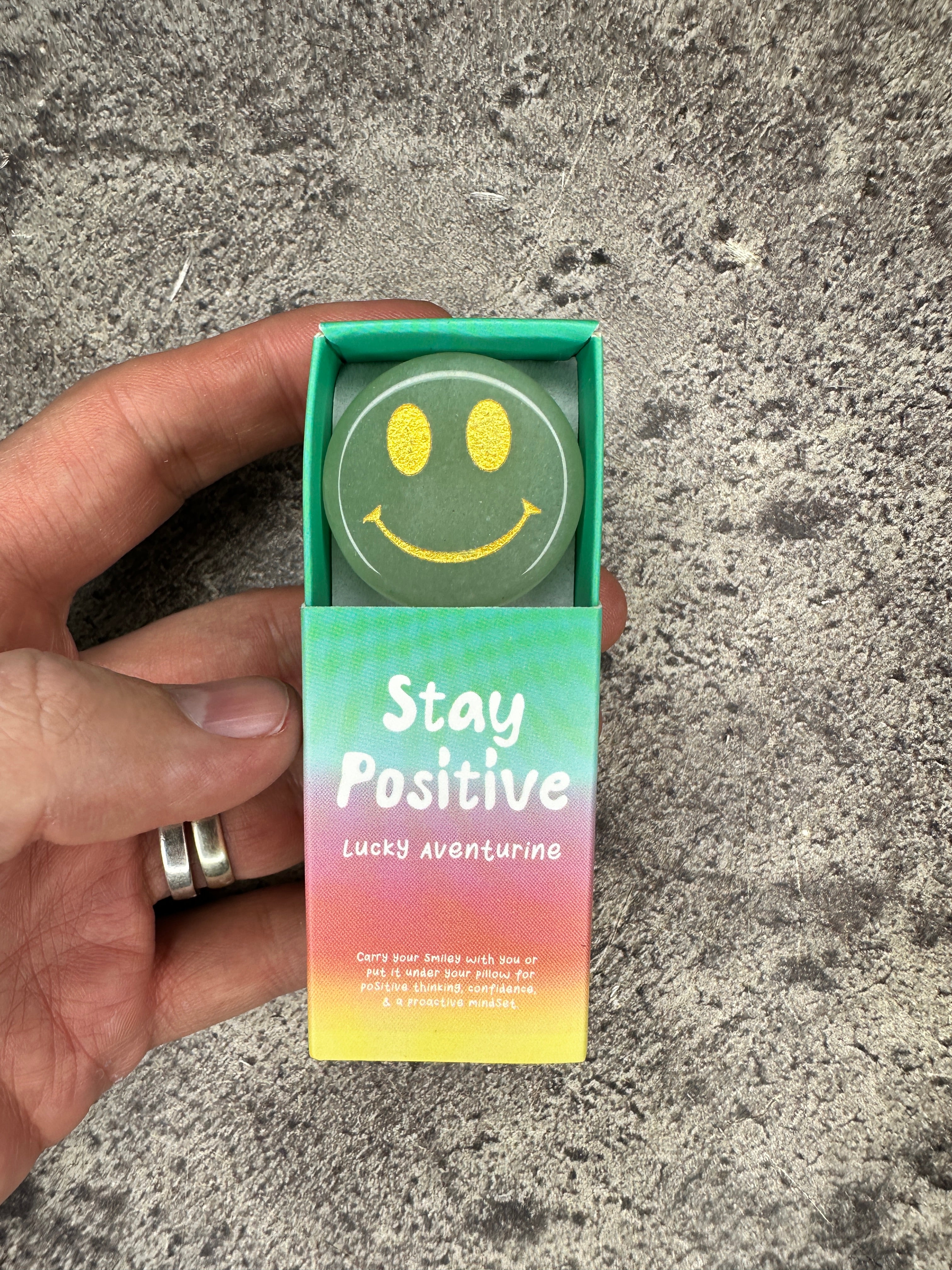 Green aventurine - Stay Positive, Happy face