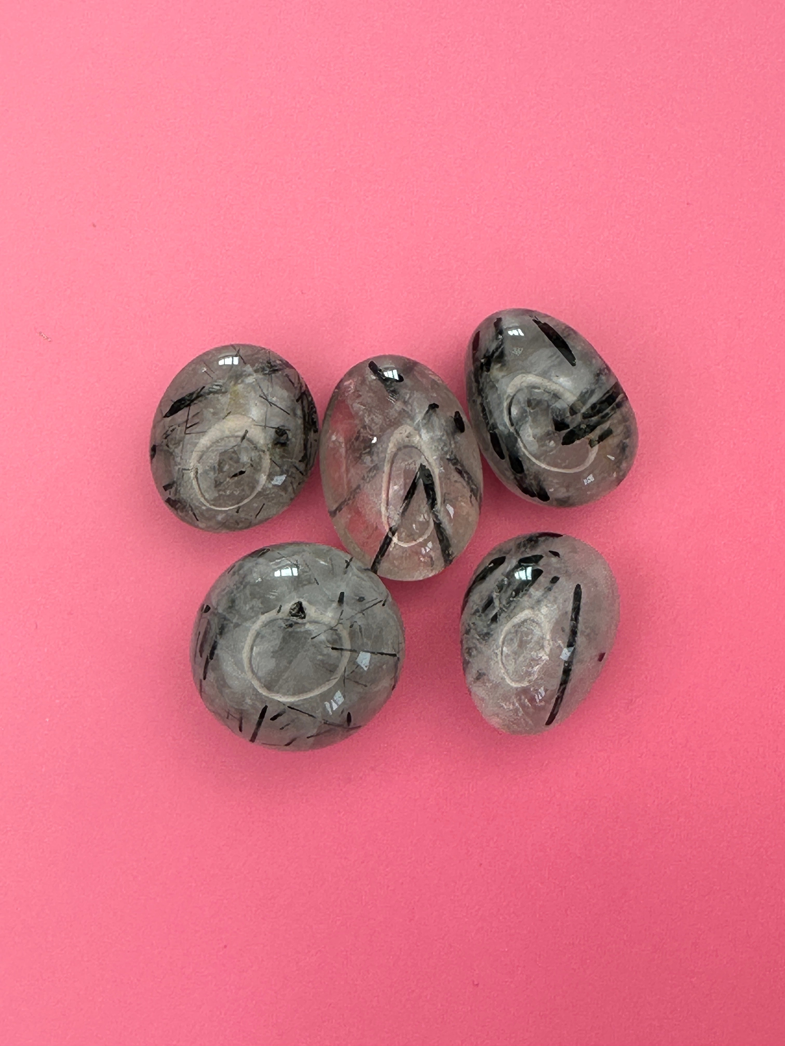 Tourmaline in quartz - Tumblestone