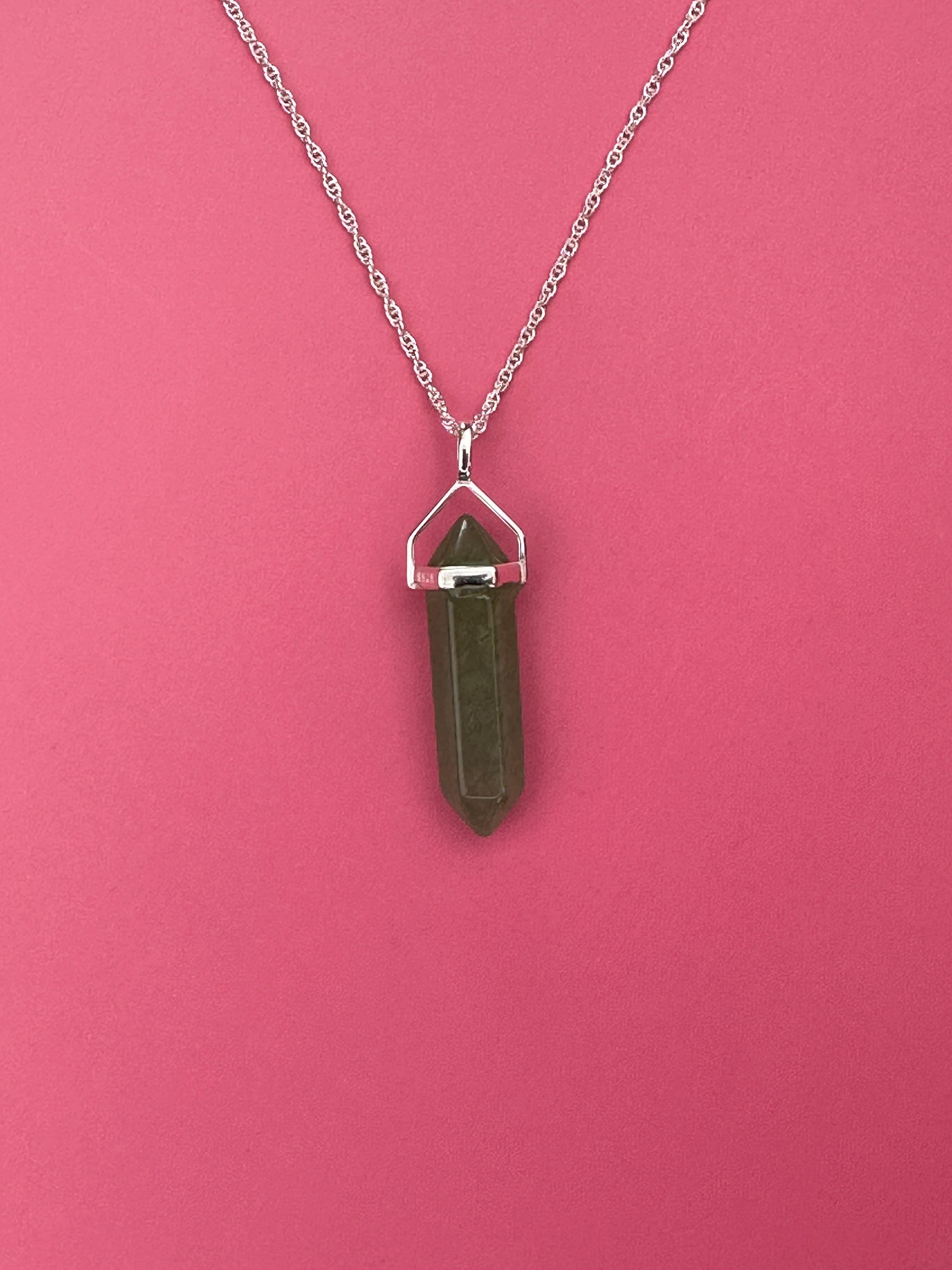 Luck pendant - Green aventurine (sterling silver)