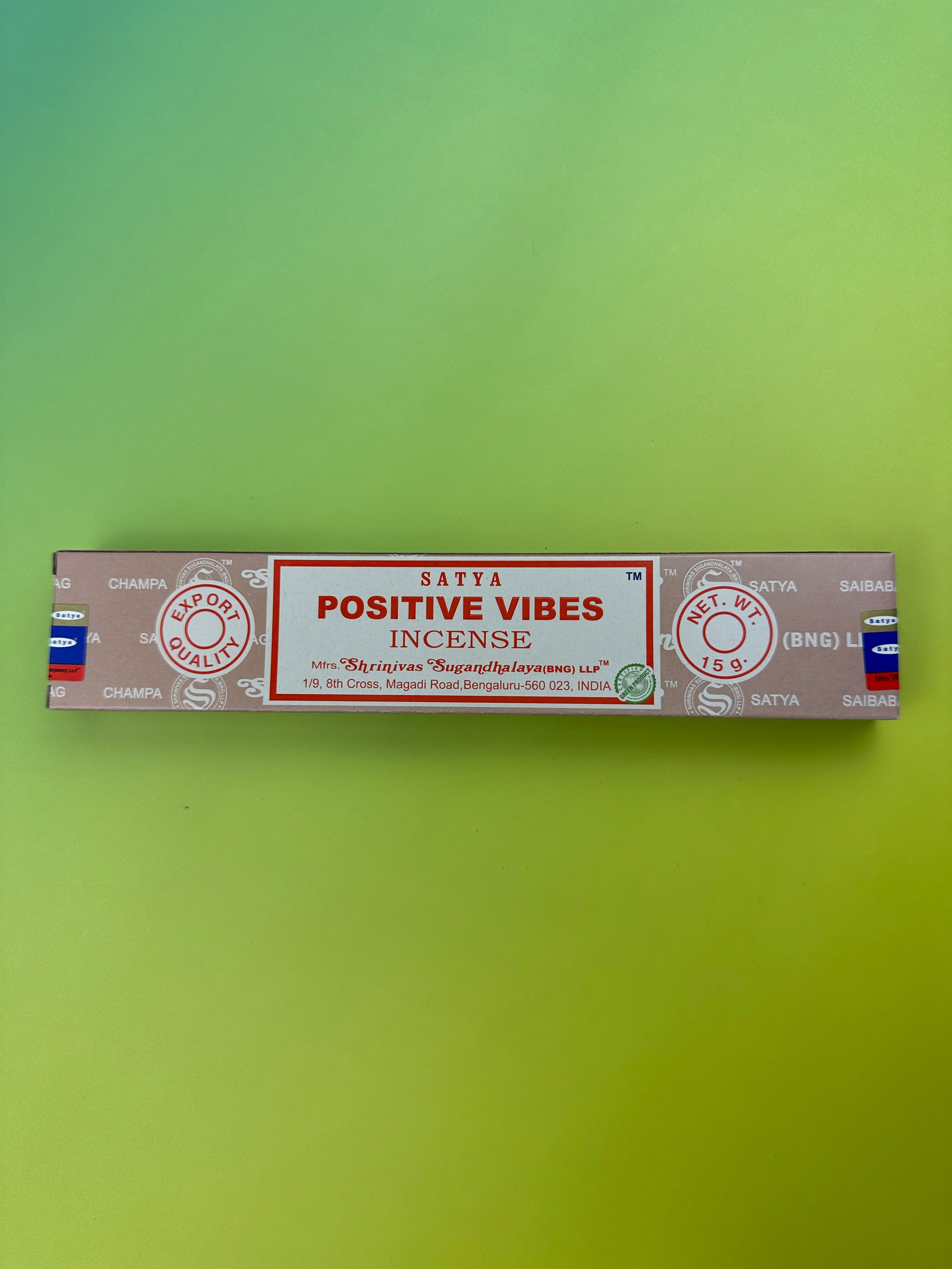 Positive vibes, satya incense sticks