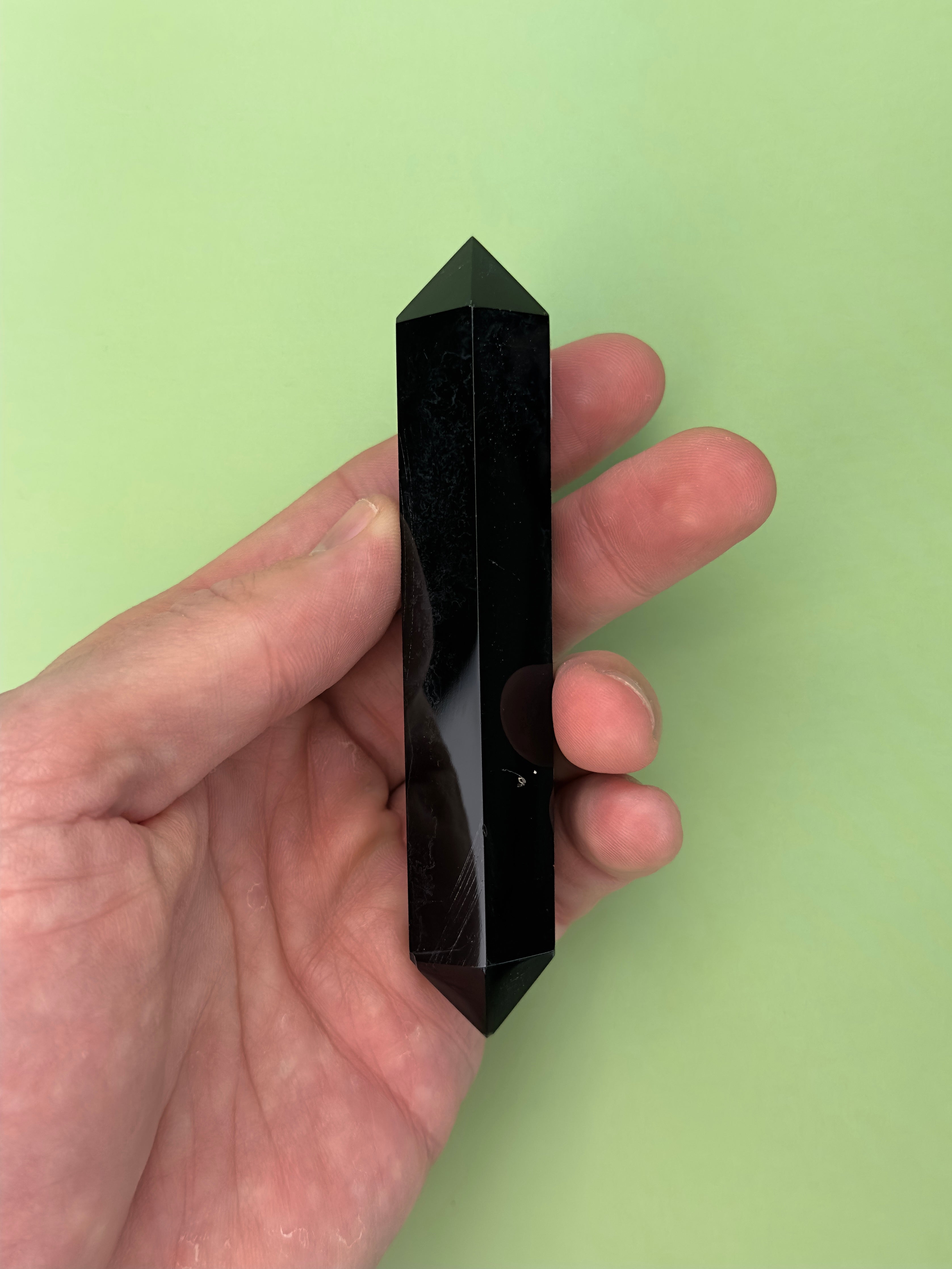 Black obsidian - Double-terminated point