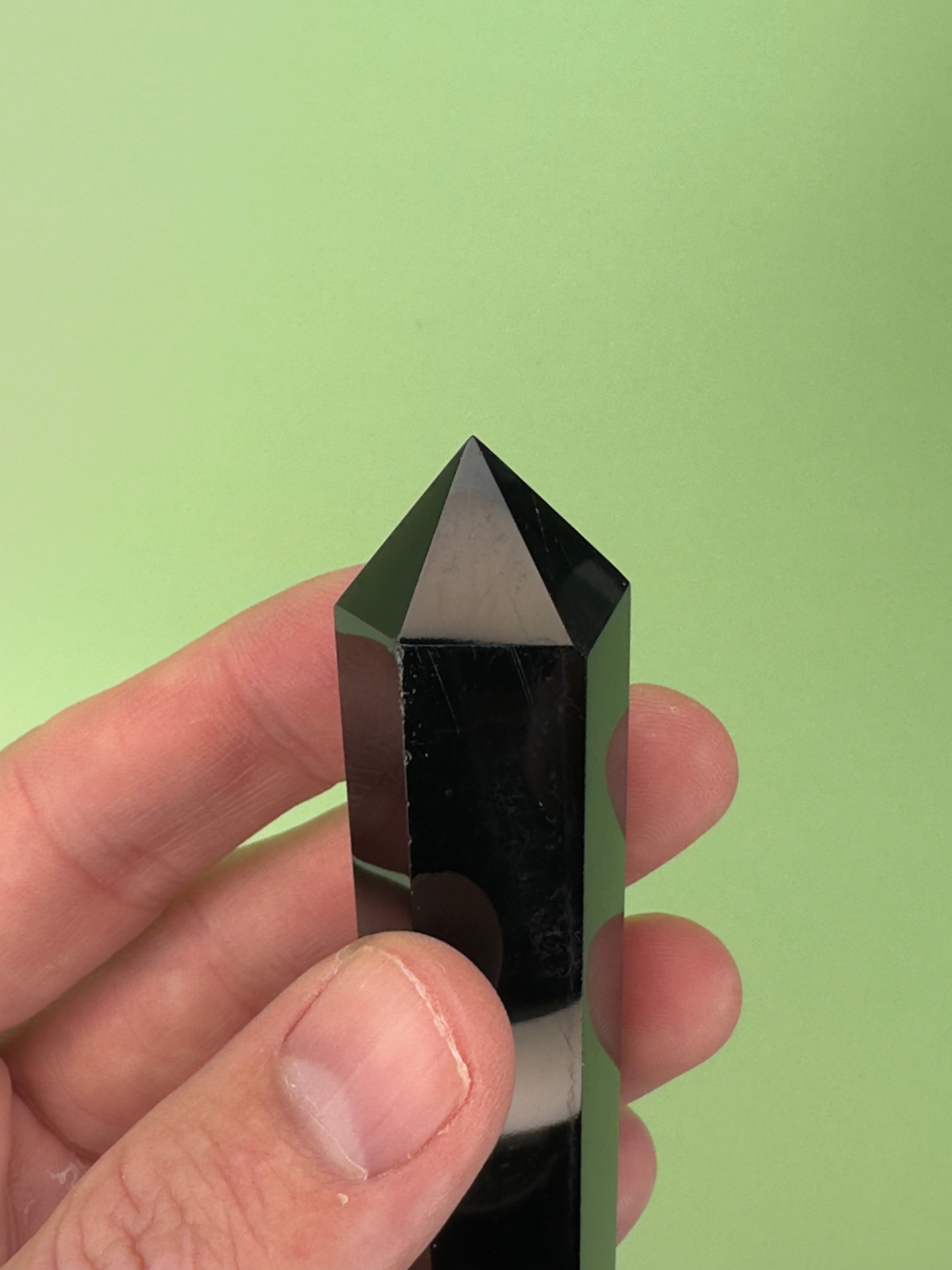 Black obsidian - Double-terminated point