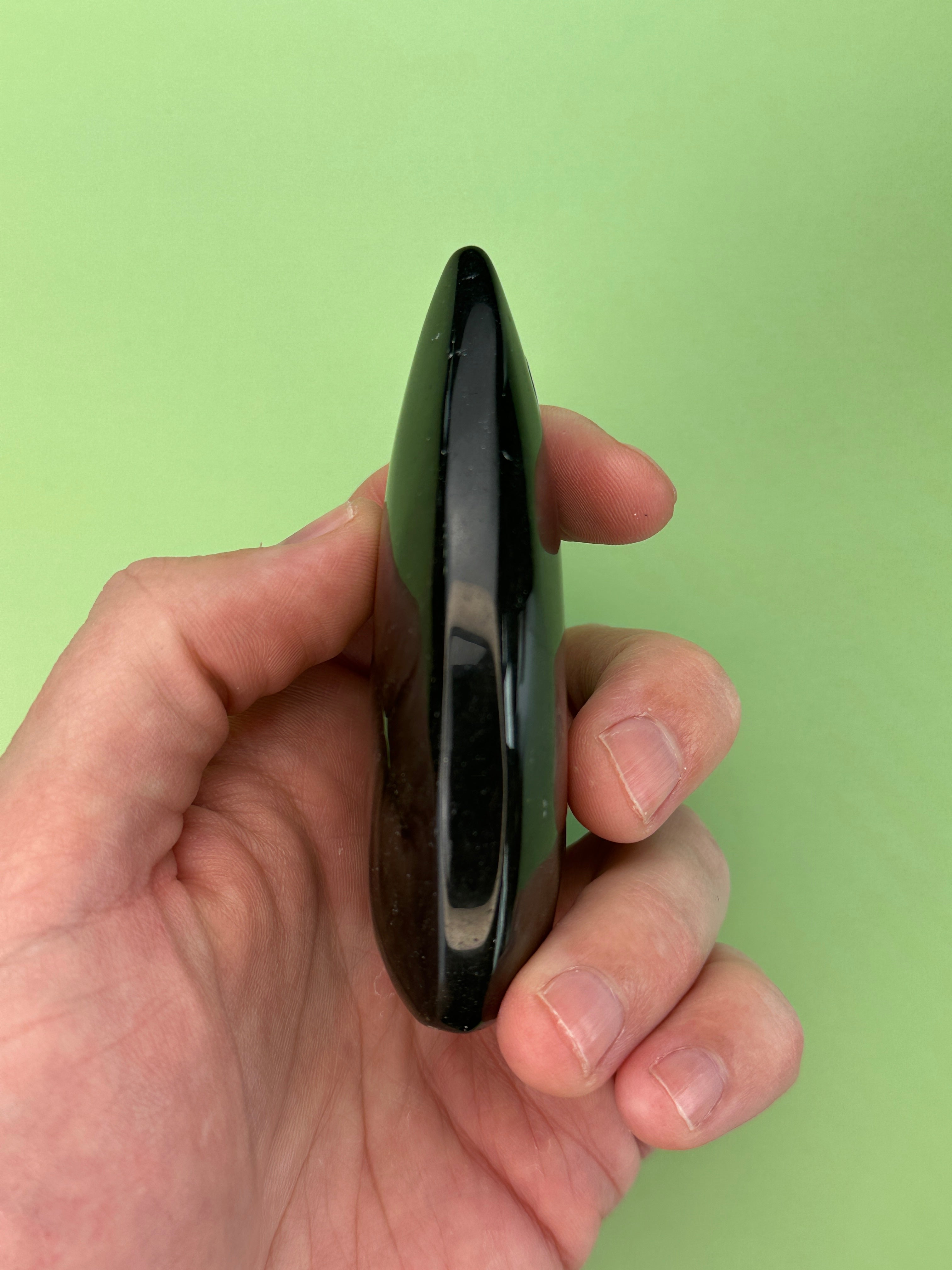 Silver sheen obsidian - Free standing teardrop