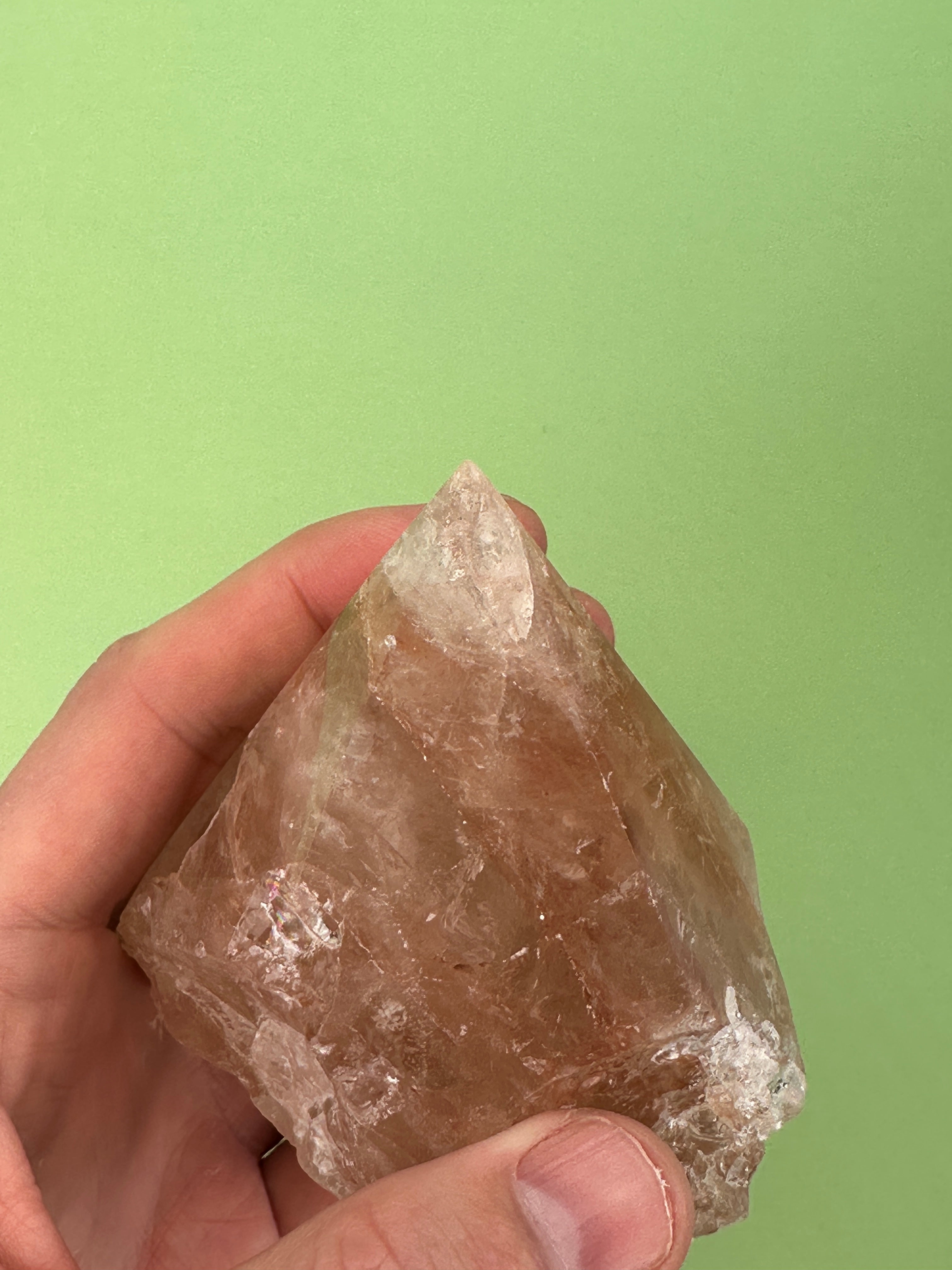 Red hematoid (Fire quartz) - Rough cut point