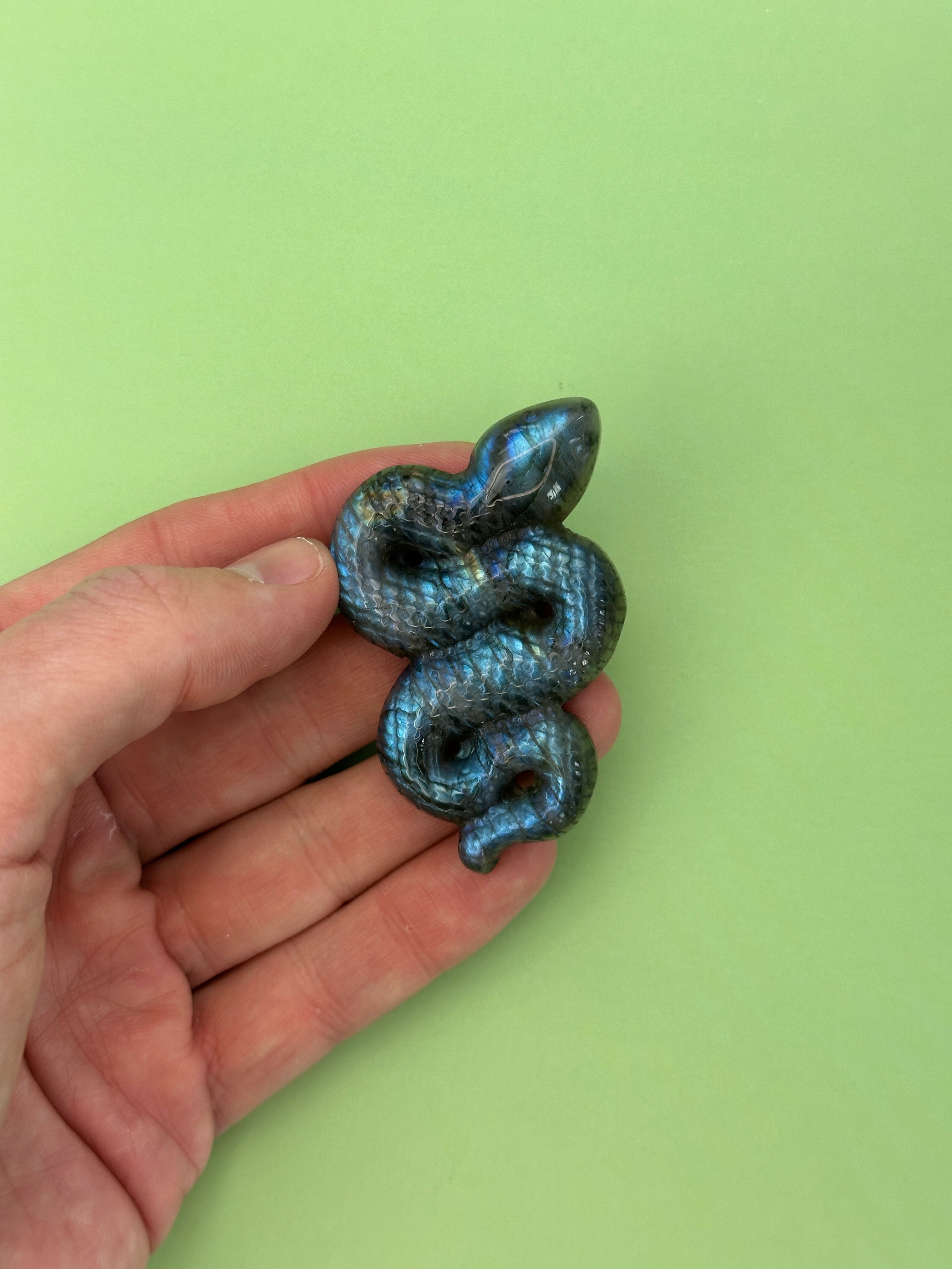 Labradorite - Snake carving
