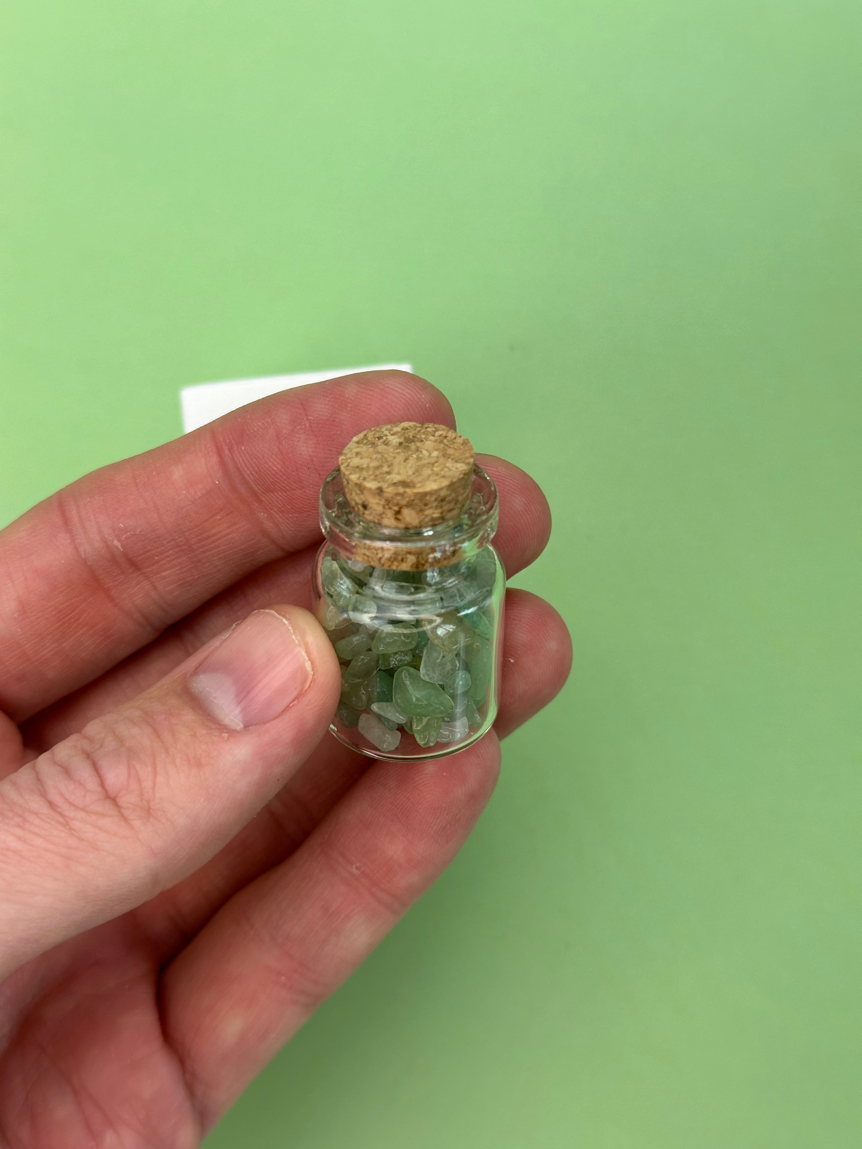Green aventurine - Jar of luck crystal chips