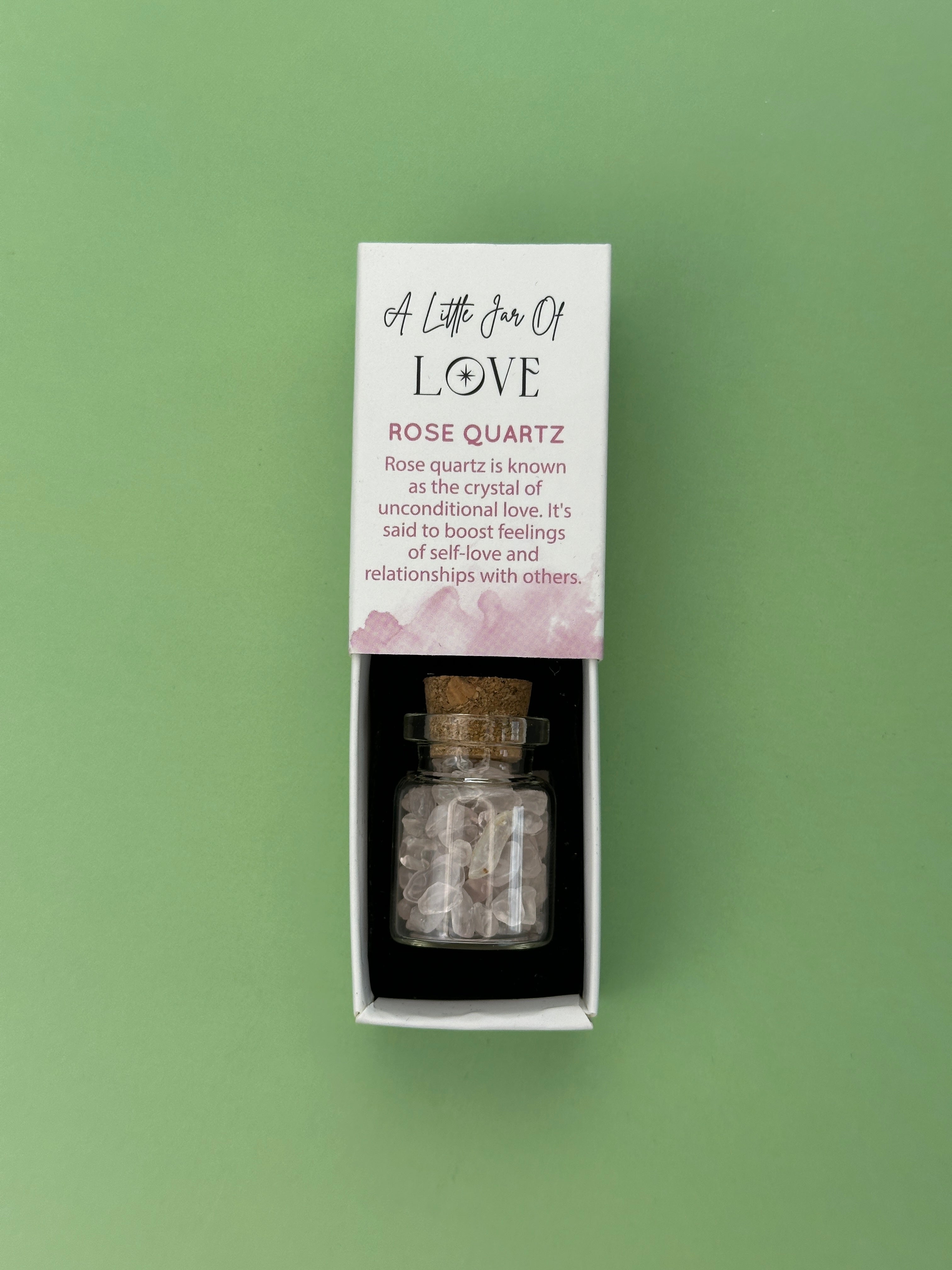 Rose quartz - Jar of love crystal chips
