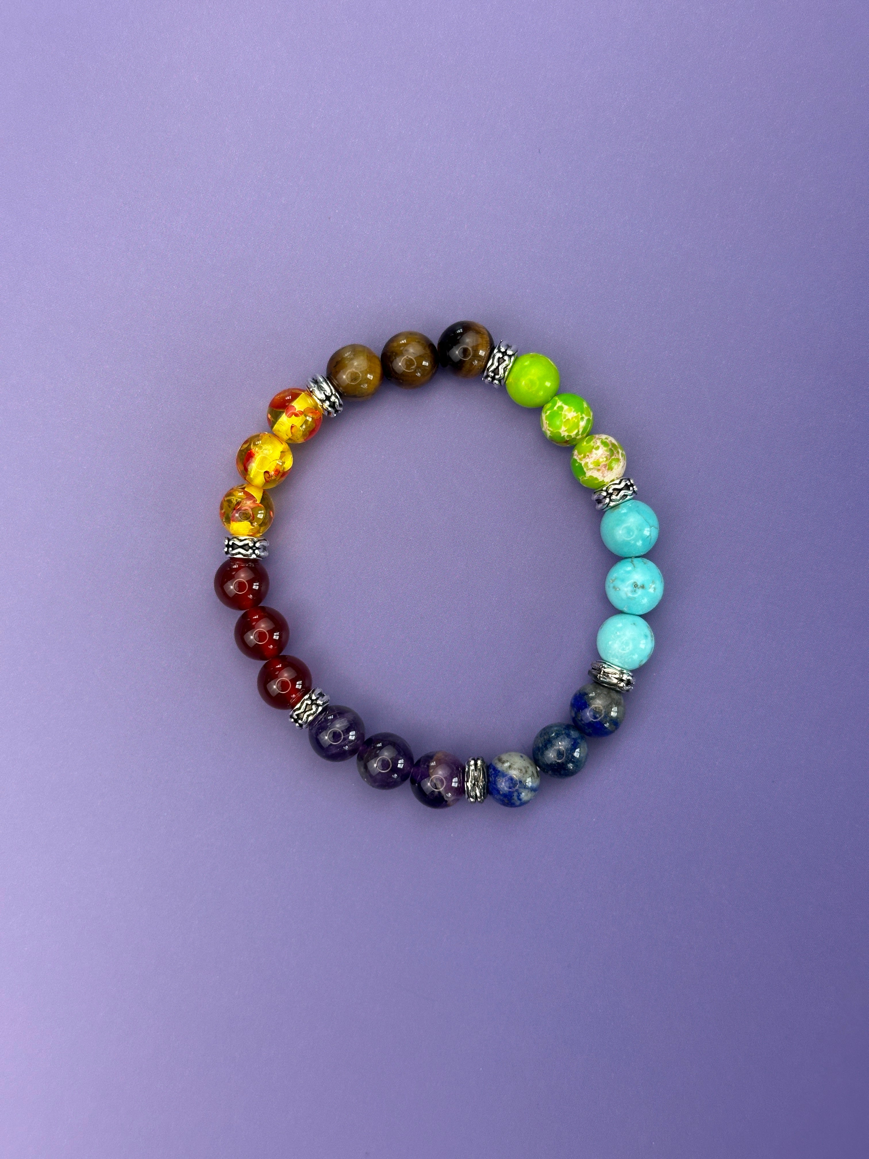 Chakra mixed bead bracelet (with dividers)