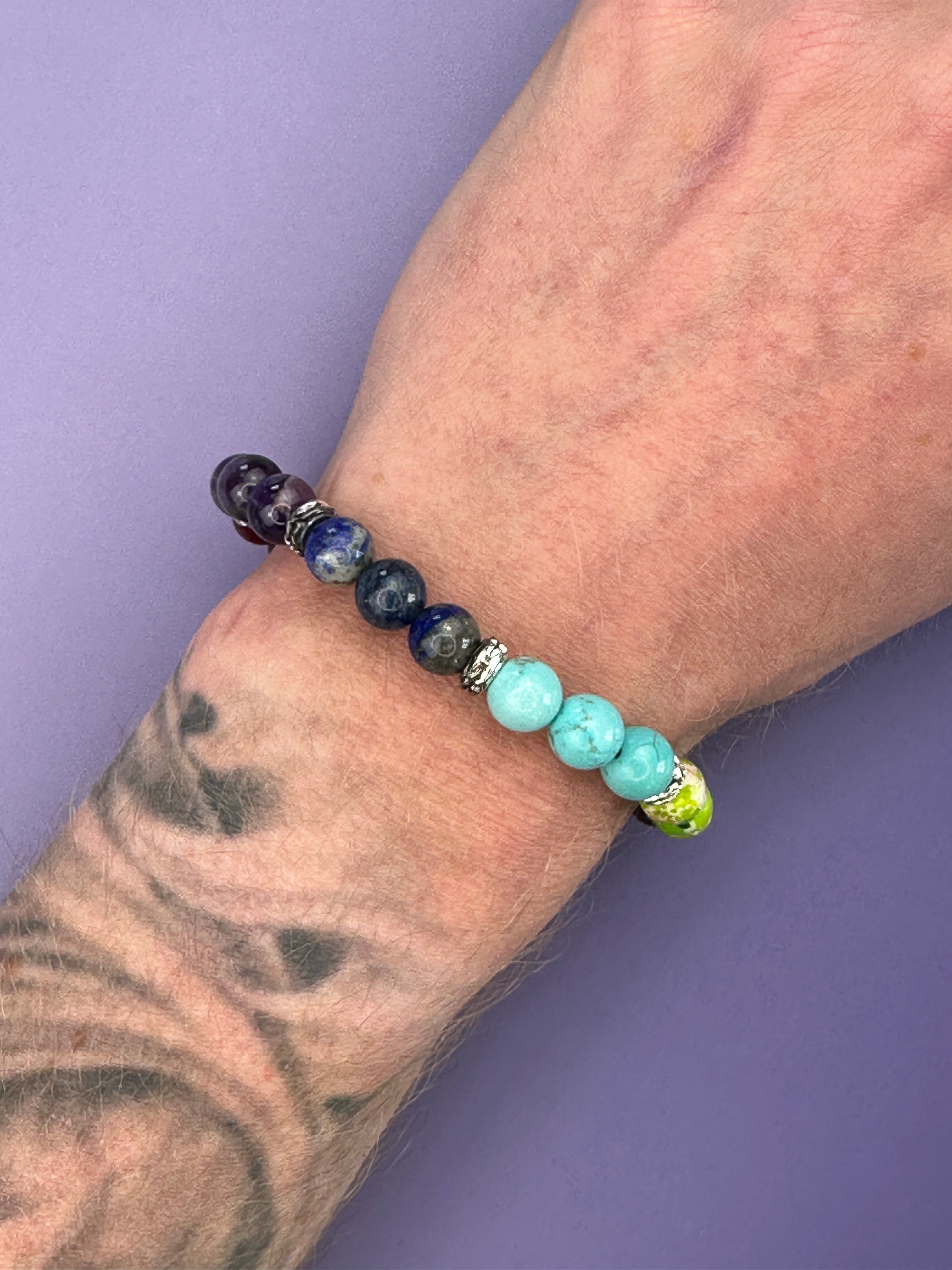 Chakra mixed bead bracelet (with dividers)