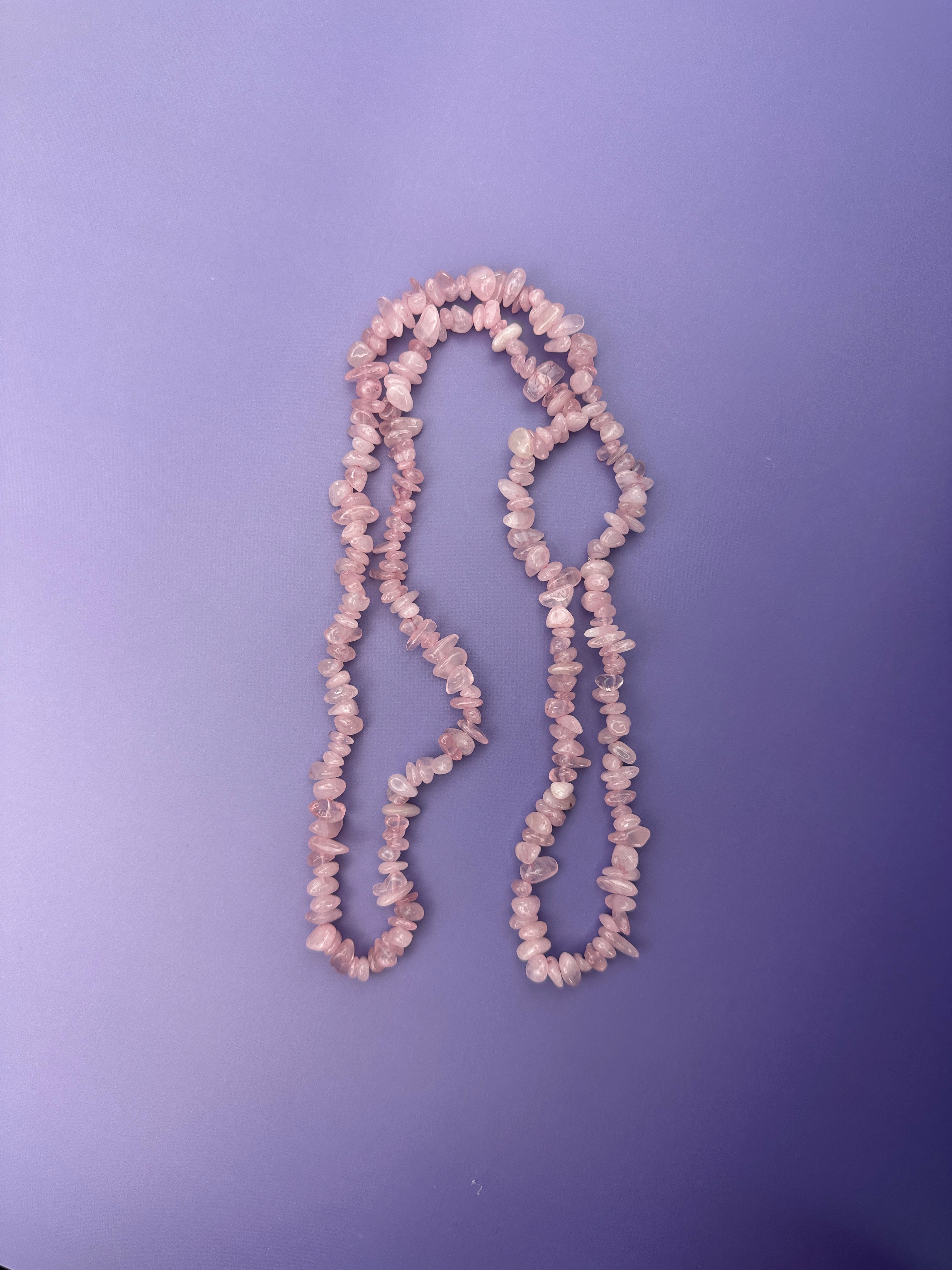 Rose quartz - Crystal chip necklace