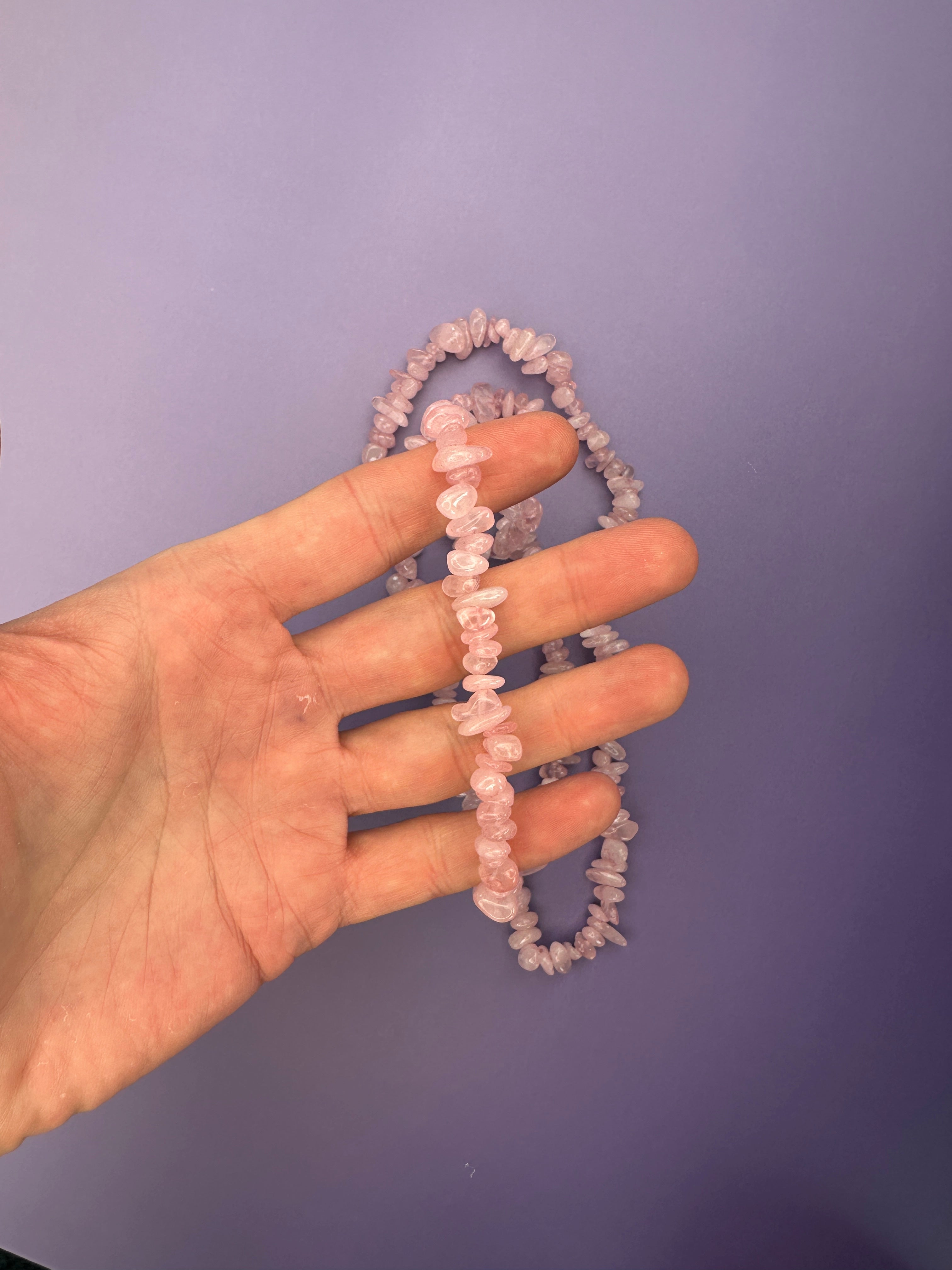 Rose quartz - Crystal chip necklace