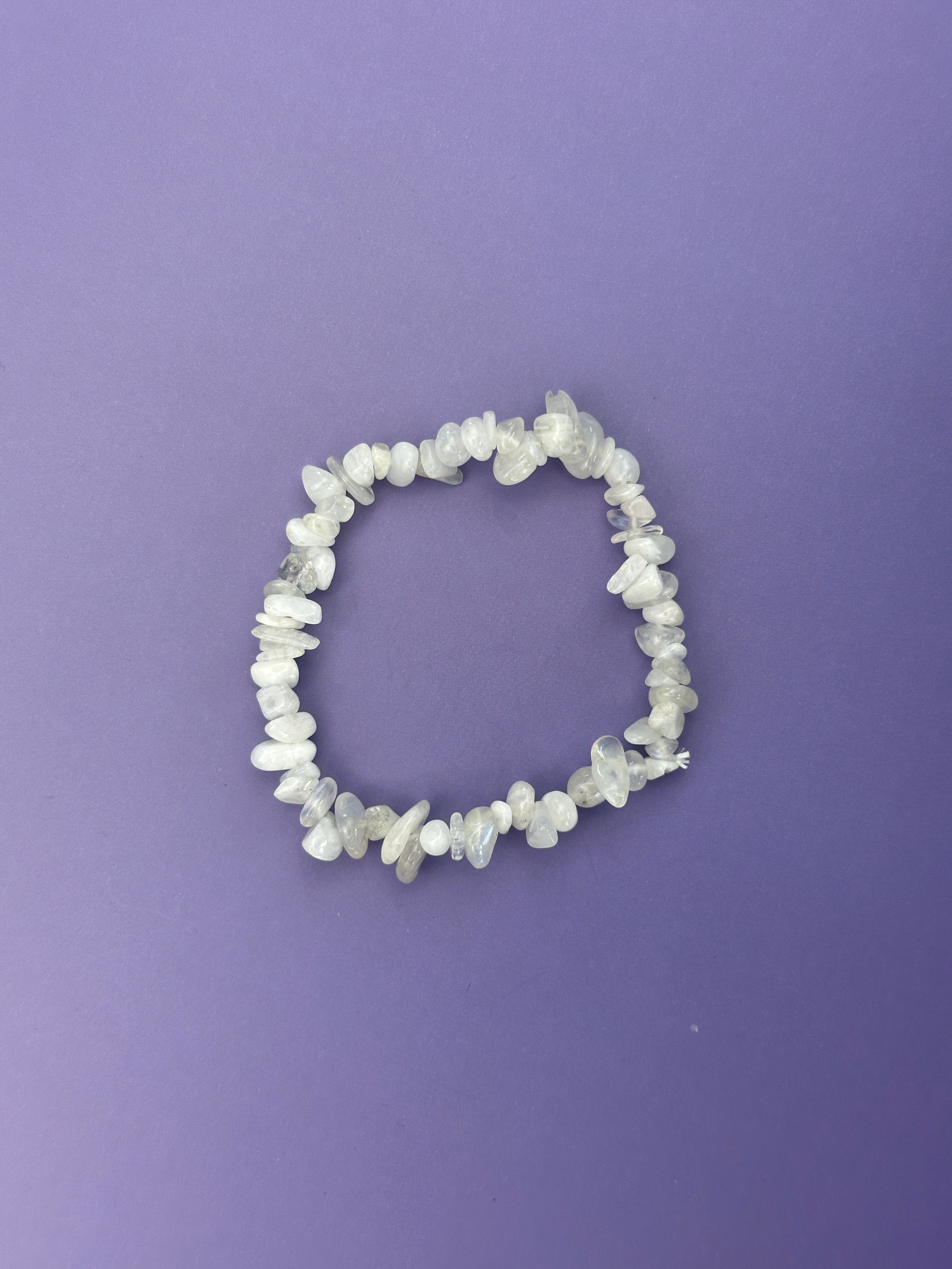 Rainbow moonstone - Crystal chip bracelet