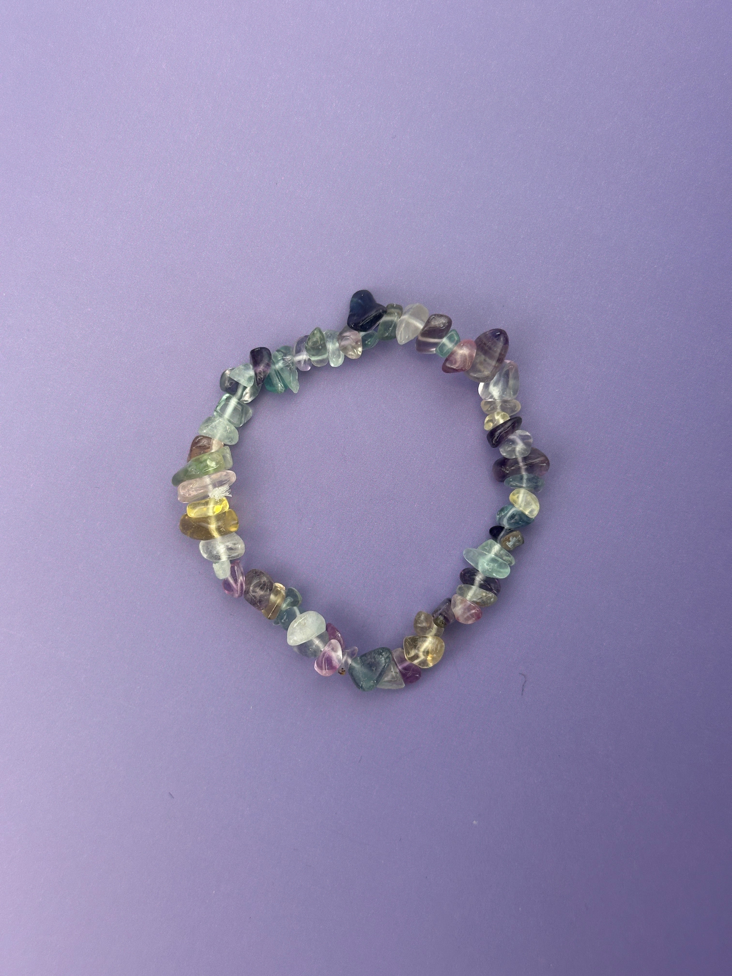 Fluorite - Crystal chip bracelet