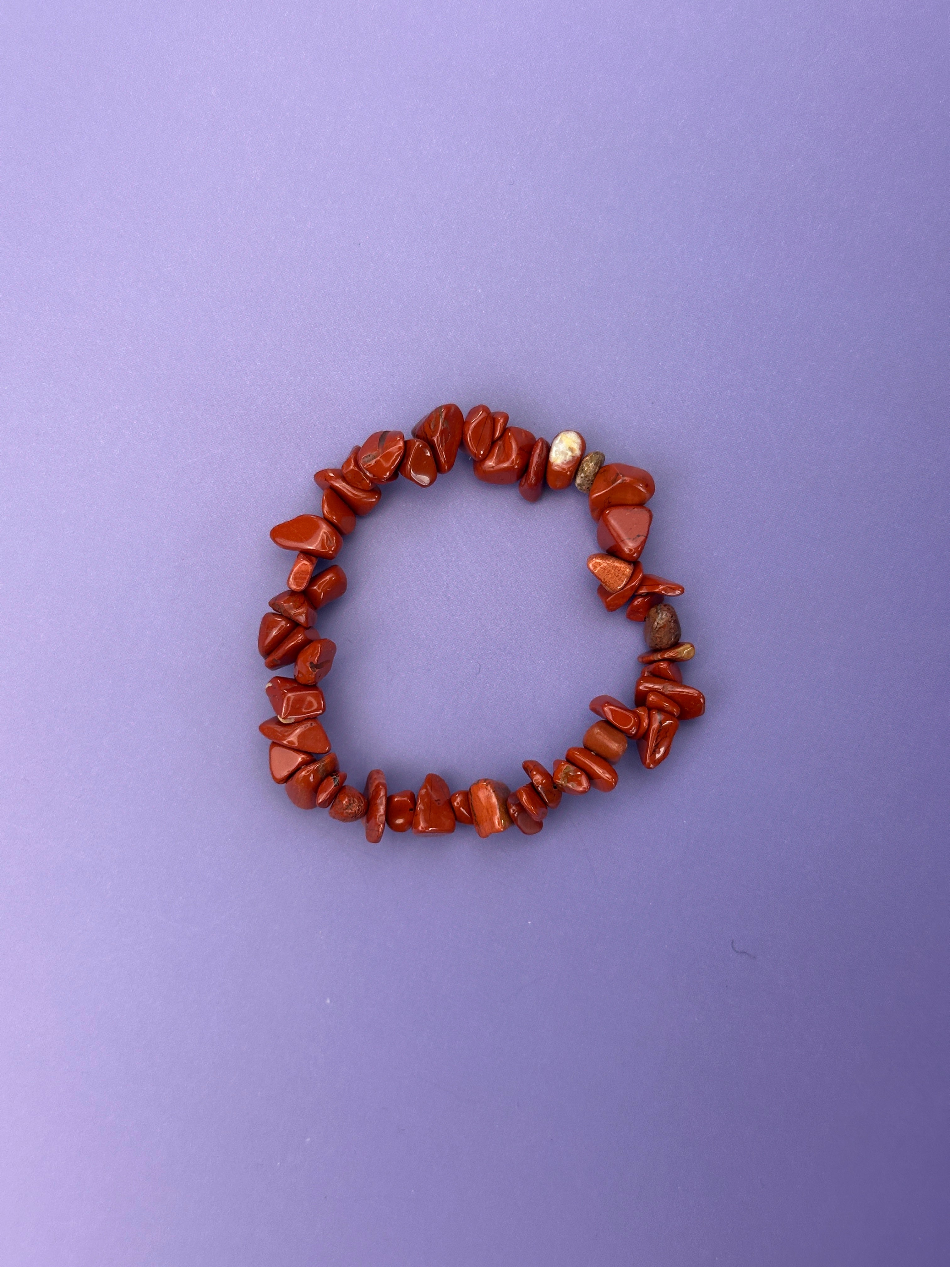 Red jasper - Crystal chip bracelet