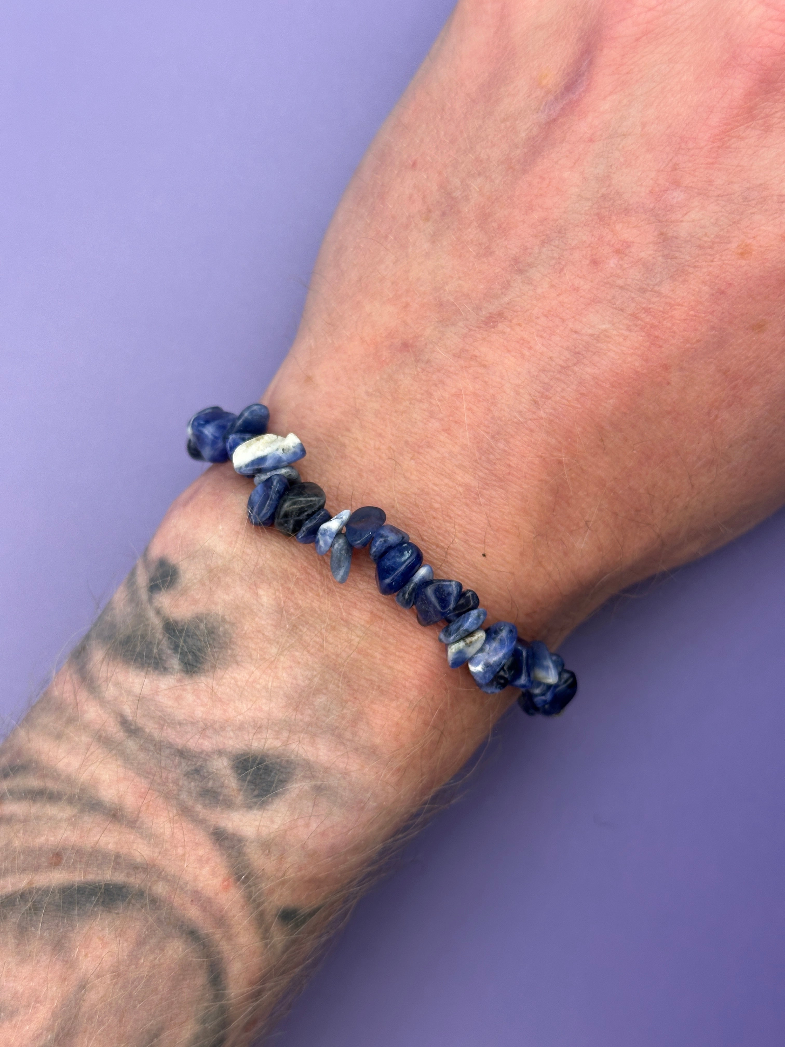 Sodalite - Crystal chip bracelet