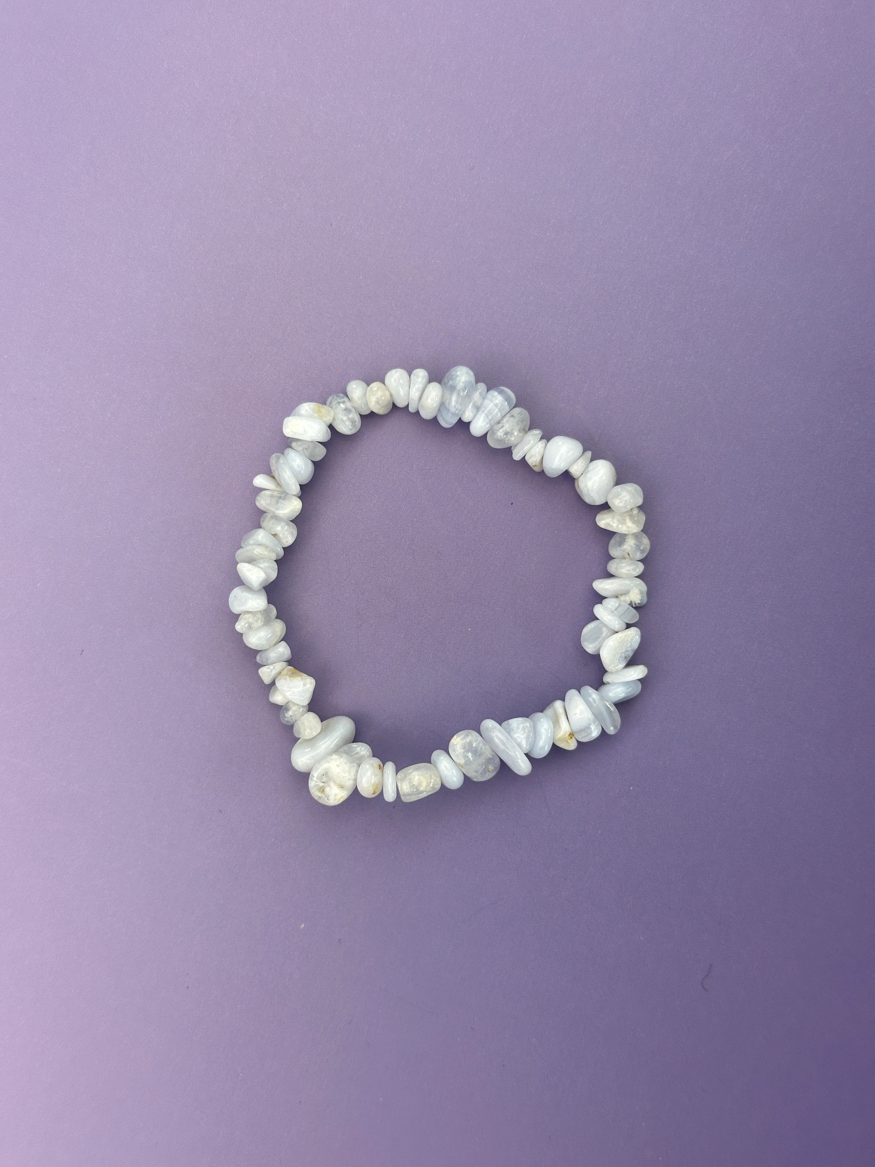 Blue lace agate - Crystal chip bracelet