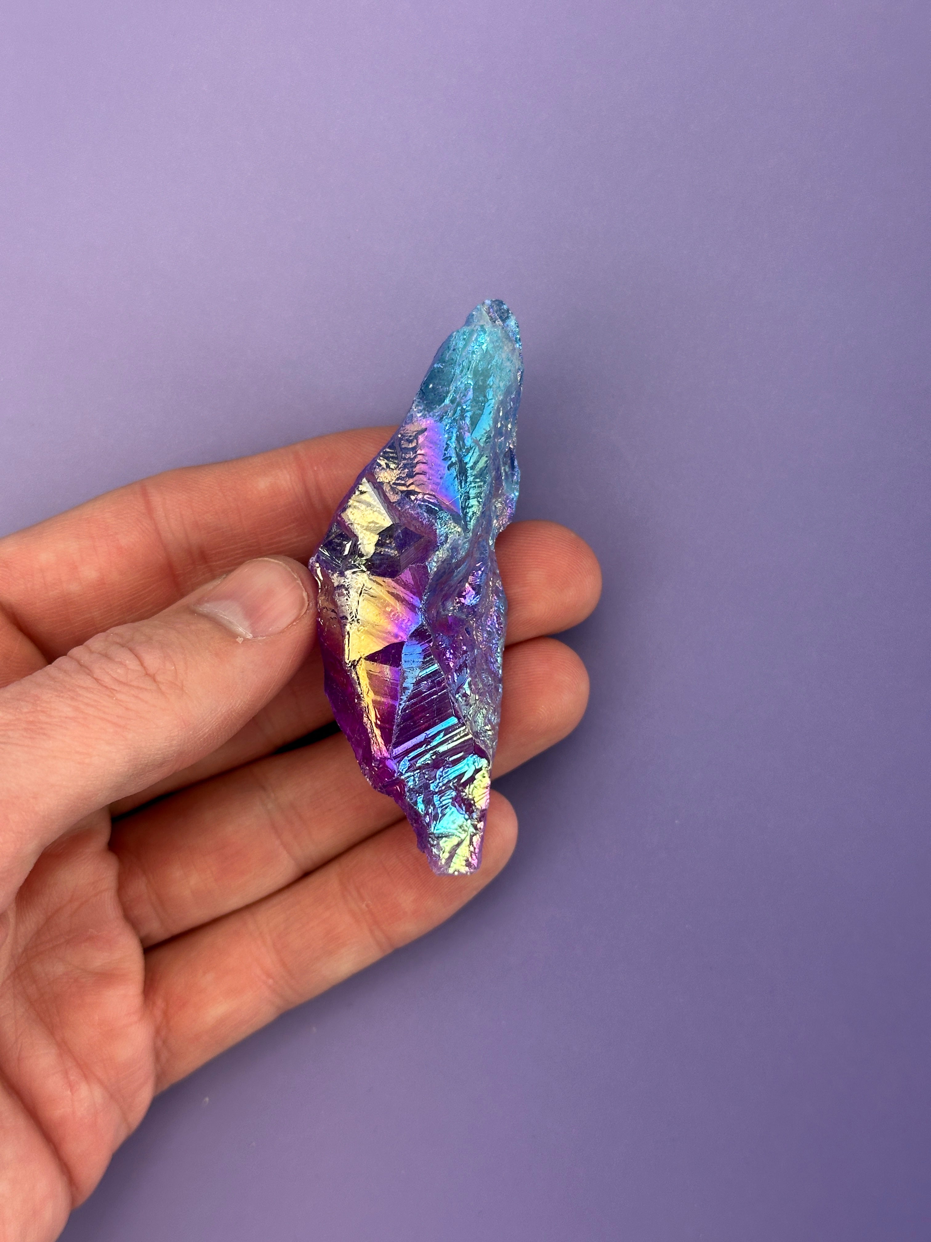 Blue-pink aura quartz - Rough chunk