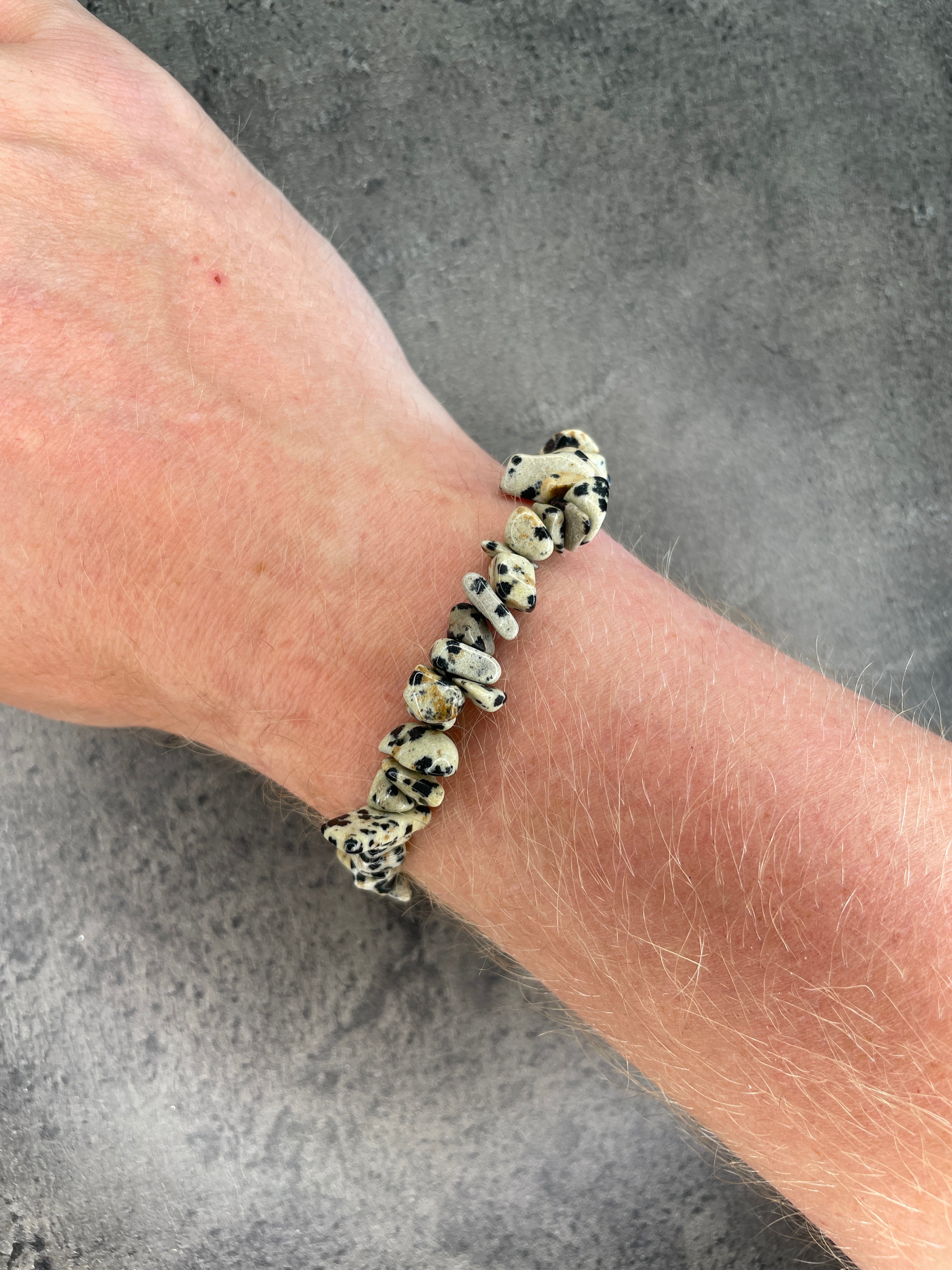 Dalmatian jasper - Crystal chip bracelet