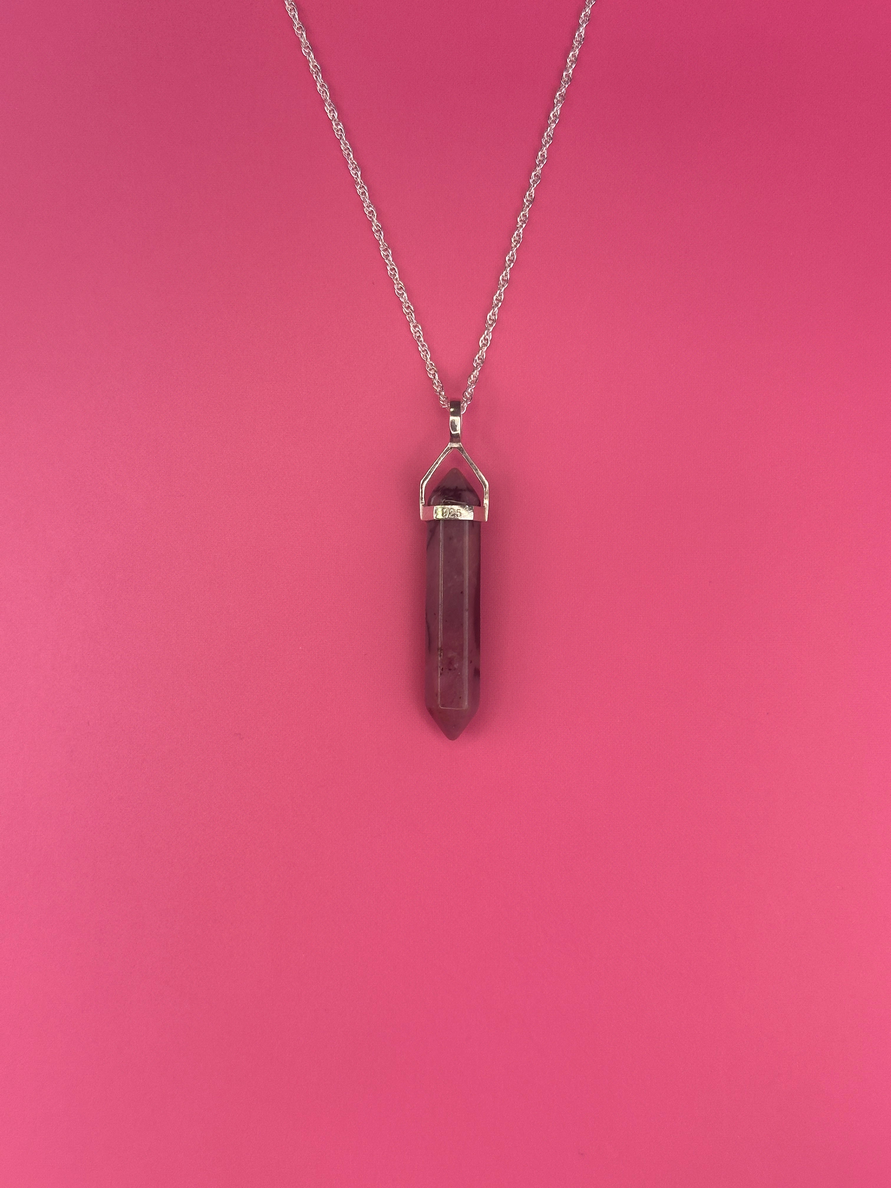 Relationships pendant - Rhodonite (sterling silver)