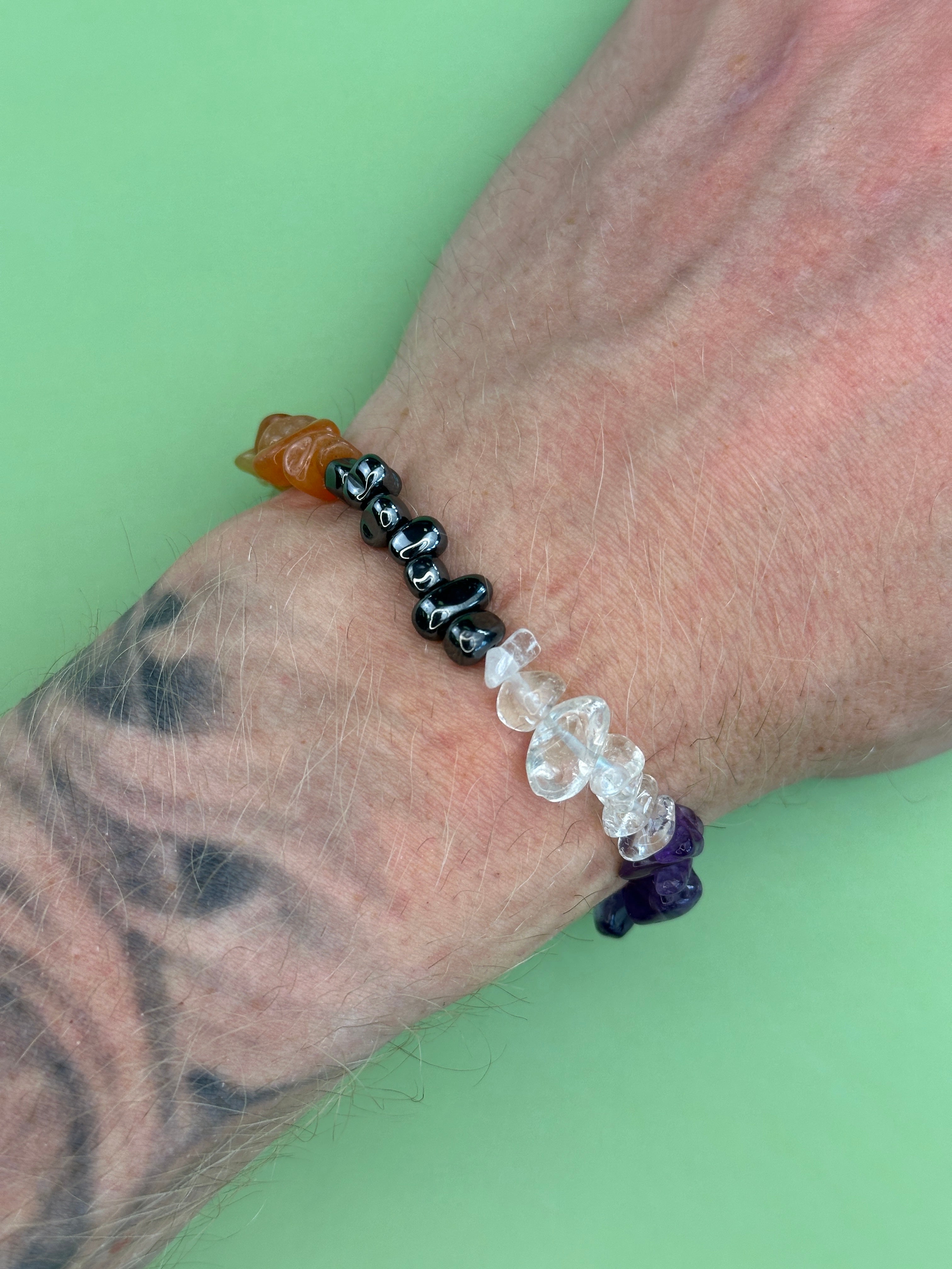 Chakra crystal chip bracelet